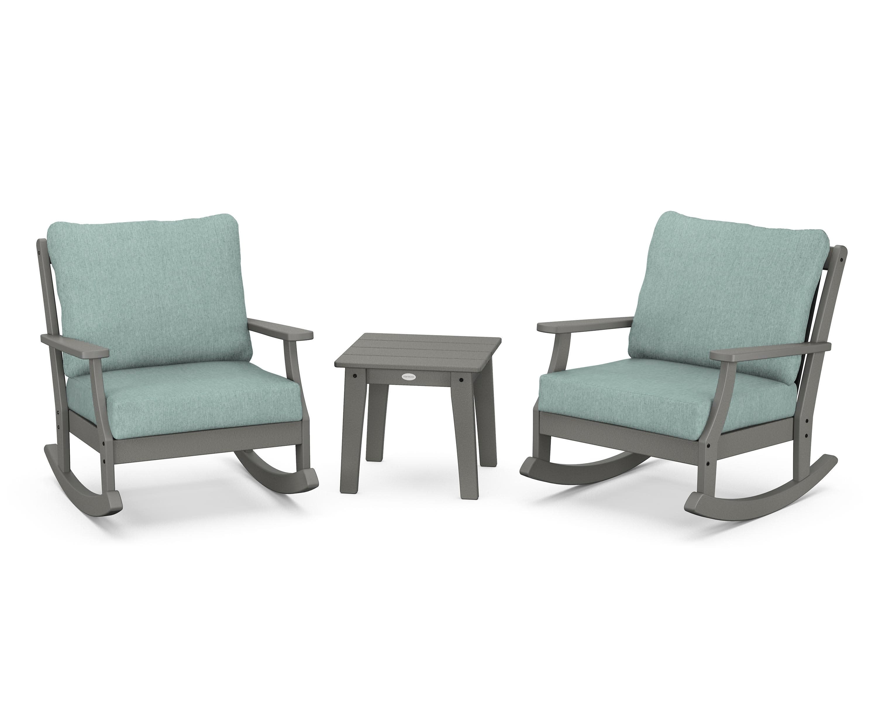Braxton 3-Piece Deep Seating Rocker Set in Slate Grey / Glacier Spa
