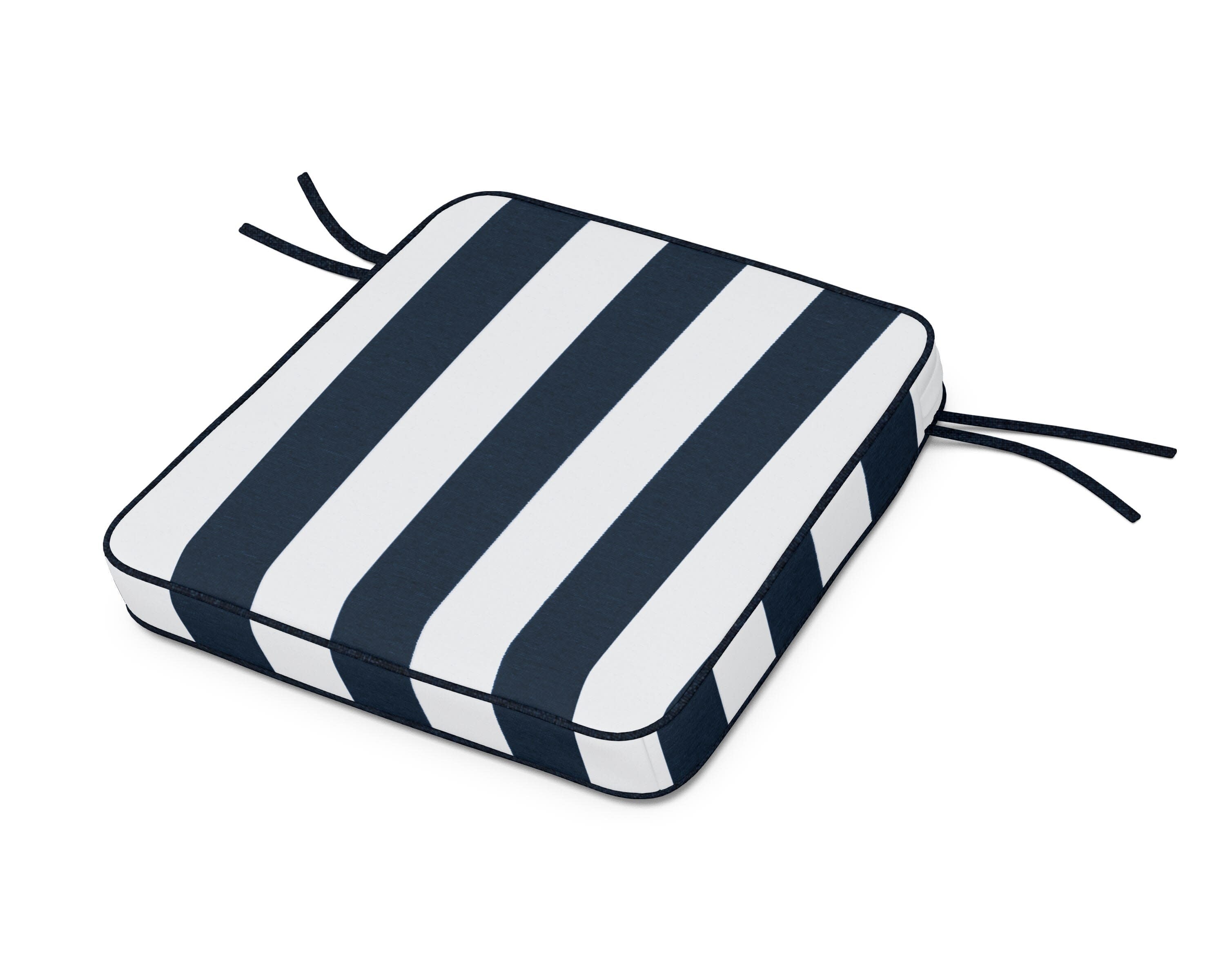 Acadia Dining Arm Seat Cushion in Cabana Stripe Marine Indigo