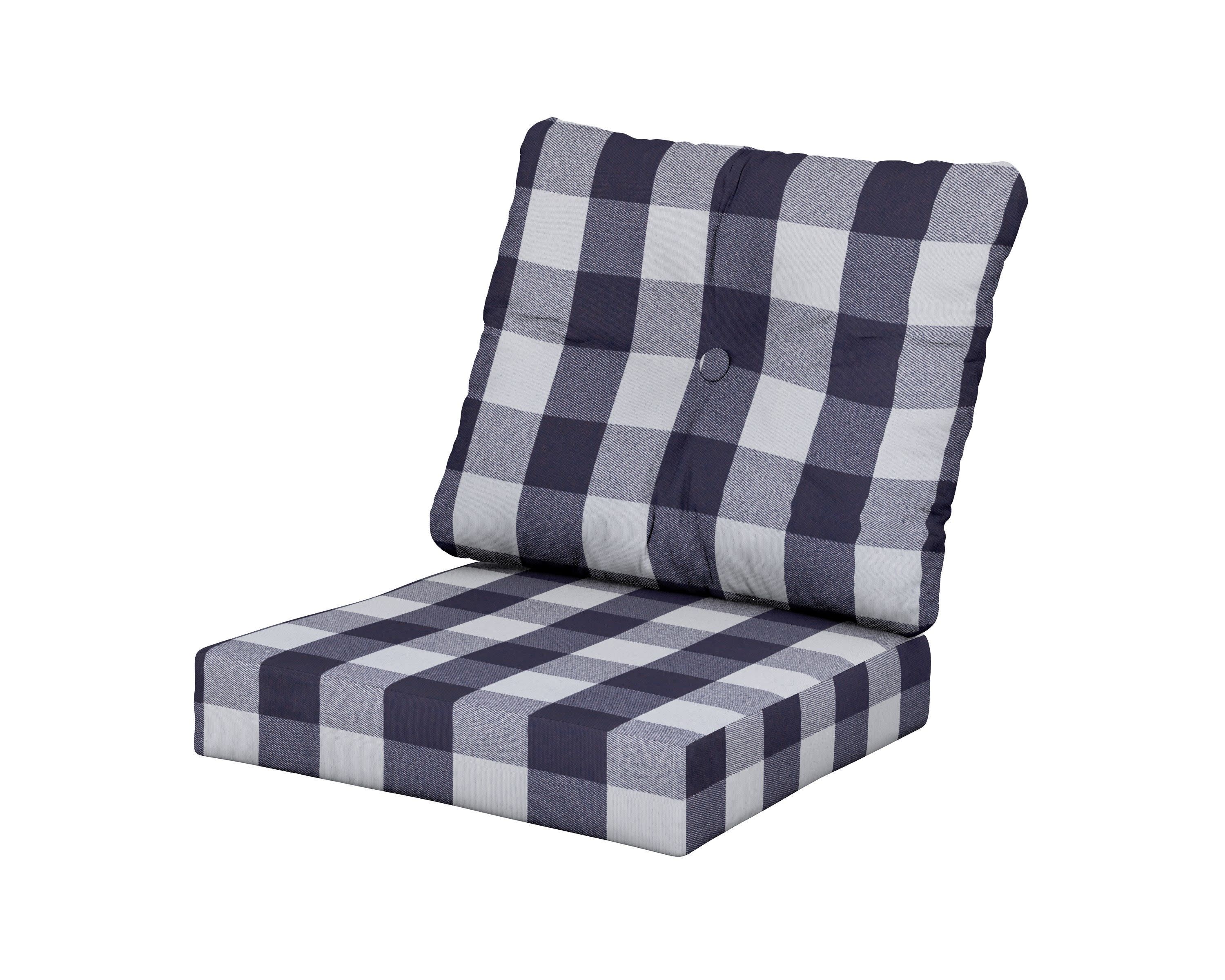 Prescott Seat/Back Cushions in Buffalo Plaid Navy