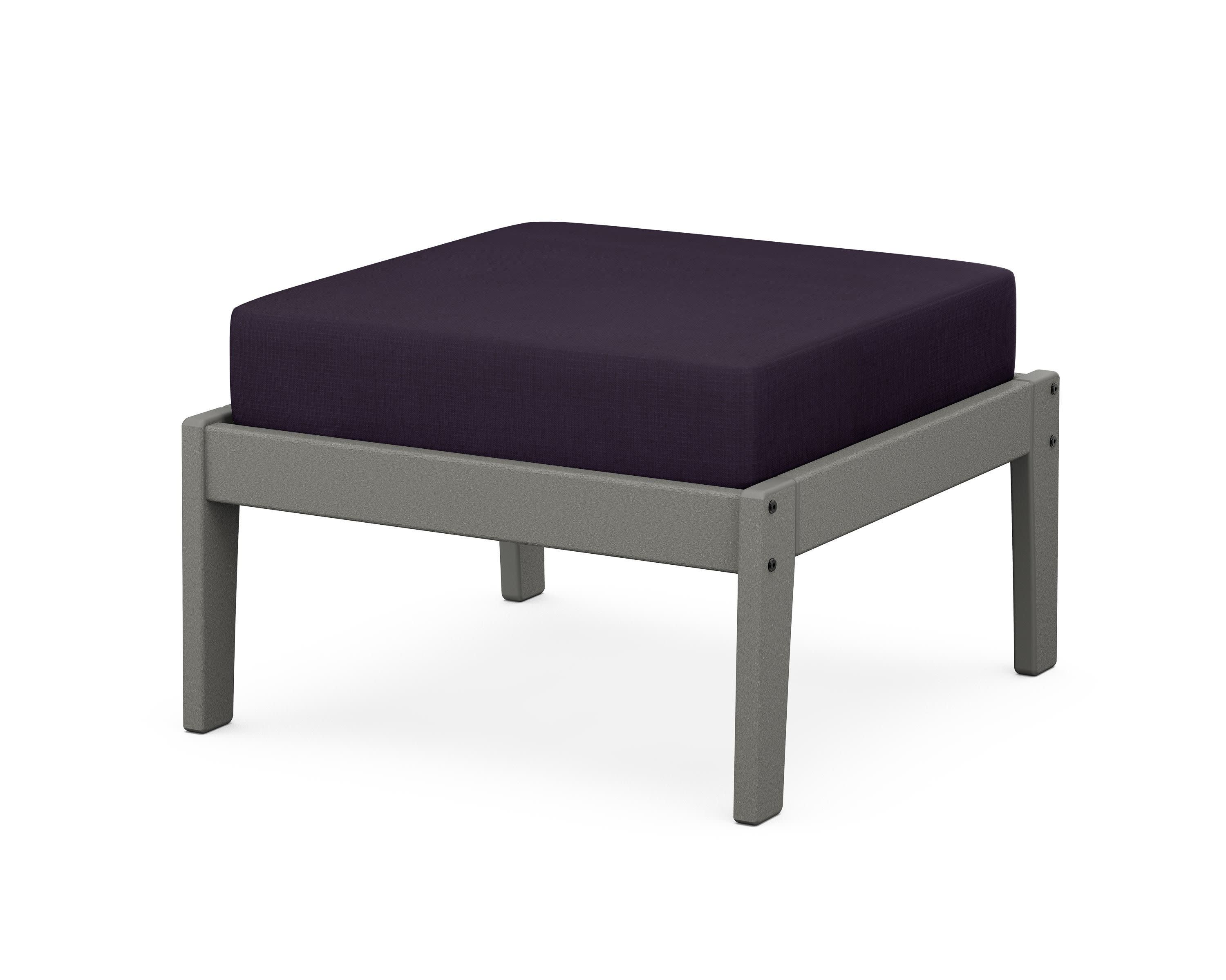 Deep Seating Ottoman in Slate Grey / Navy Linen