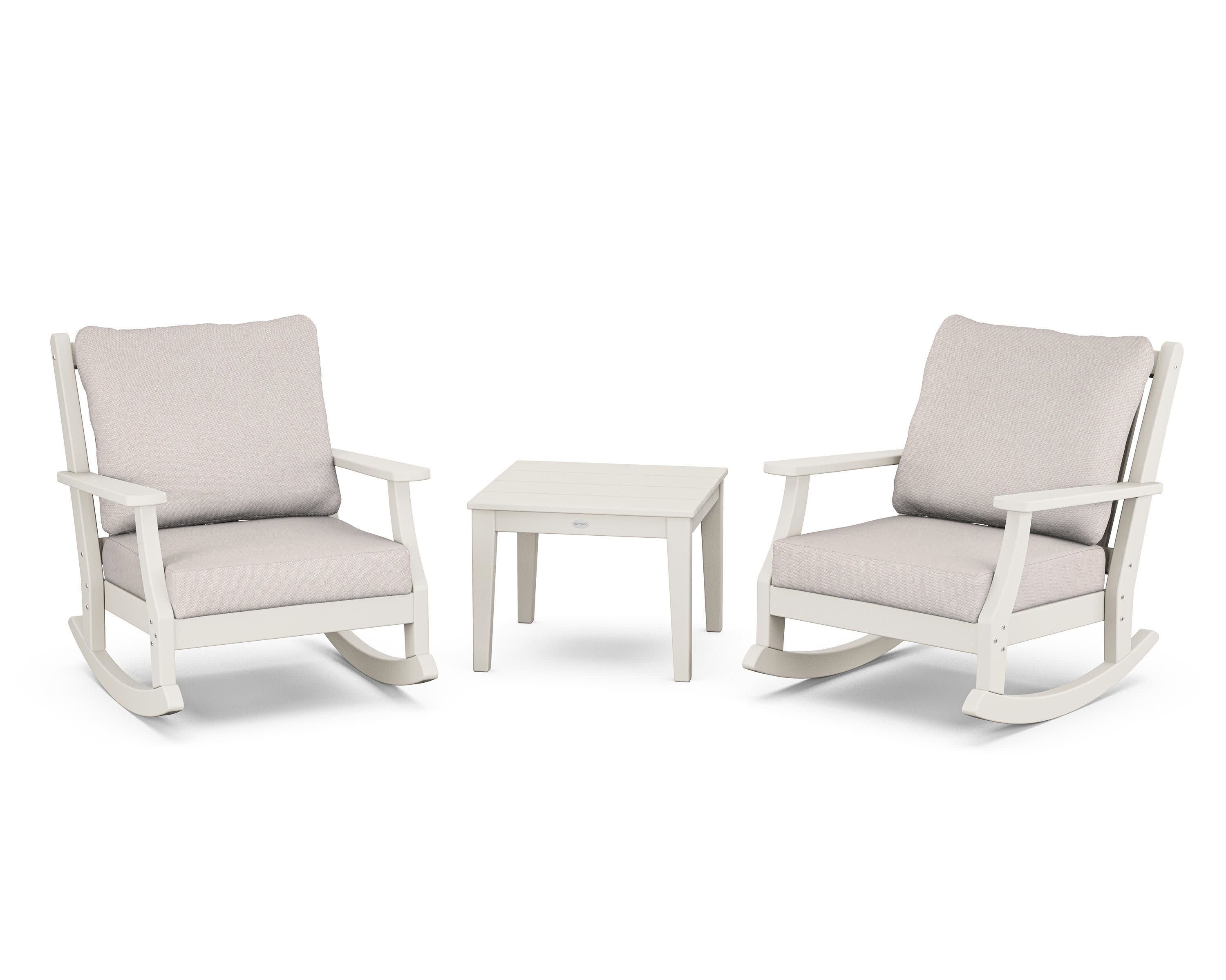 Wovendale 3-Piece Deep Seating Rocker Set in Sand / Dune Burlap