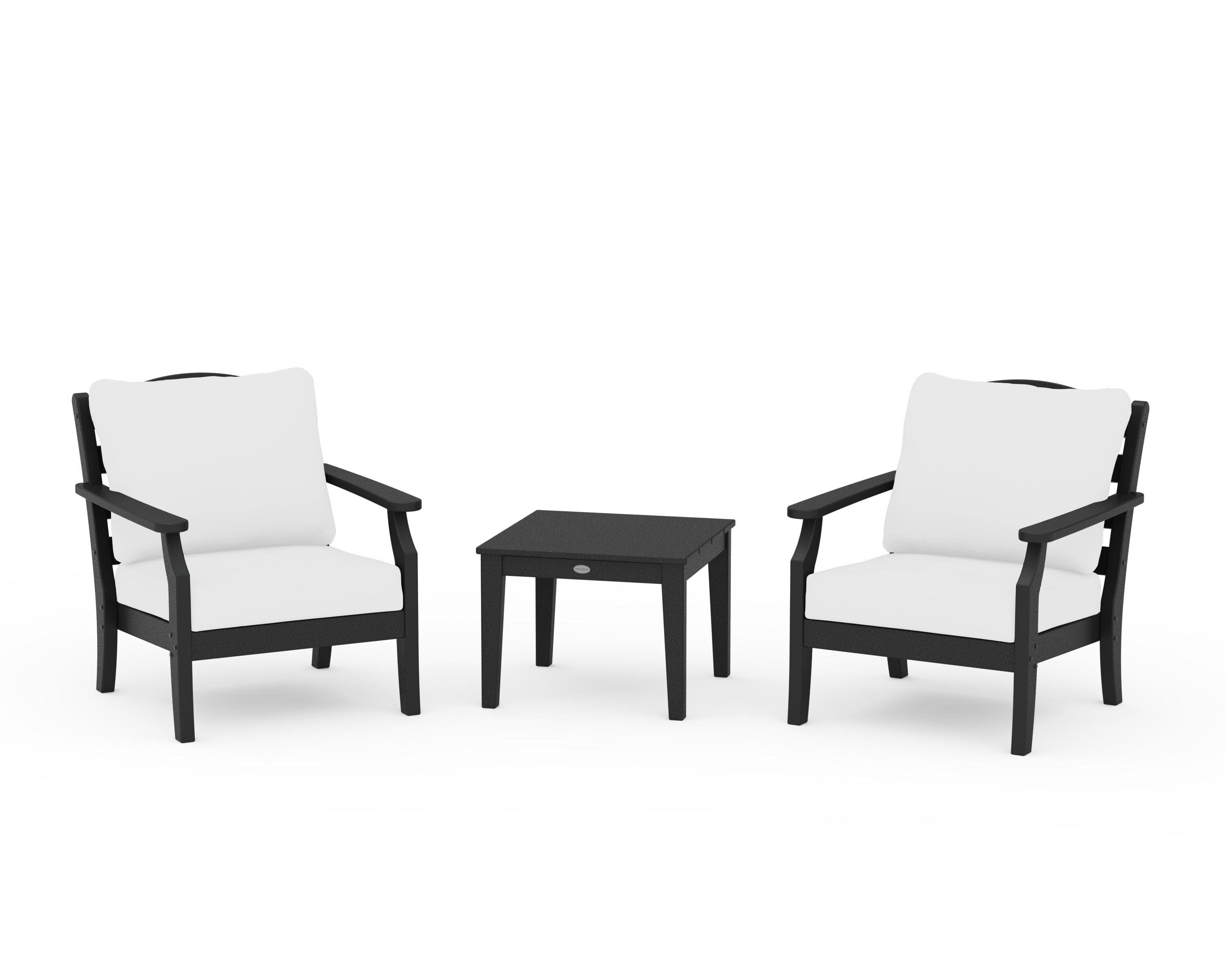 Savannah 3-Piece Deep Seating Set in Black / Natural
