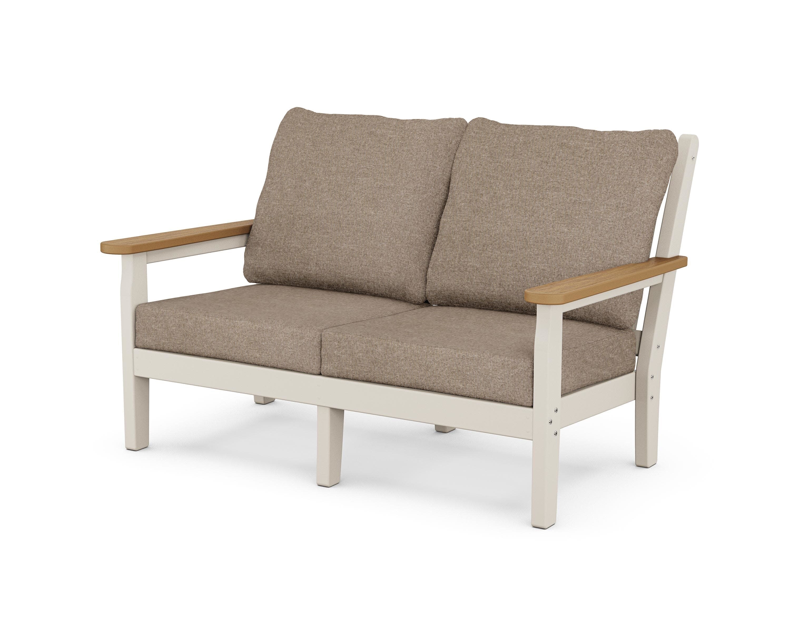 Chippendale Deep Seating Loveseat in Sand / Natural / Spiced Burlap