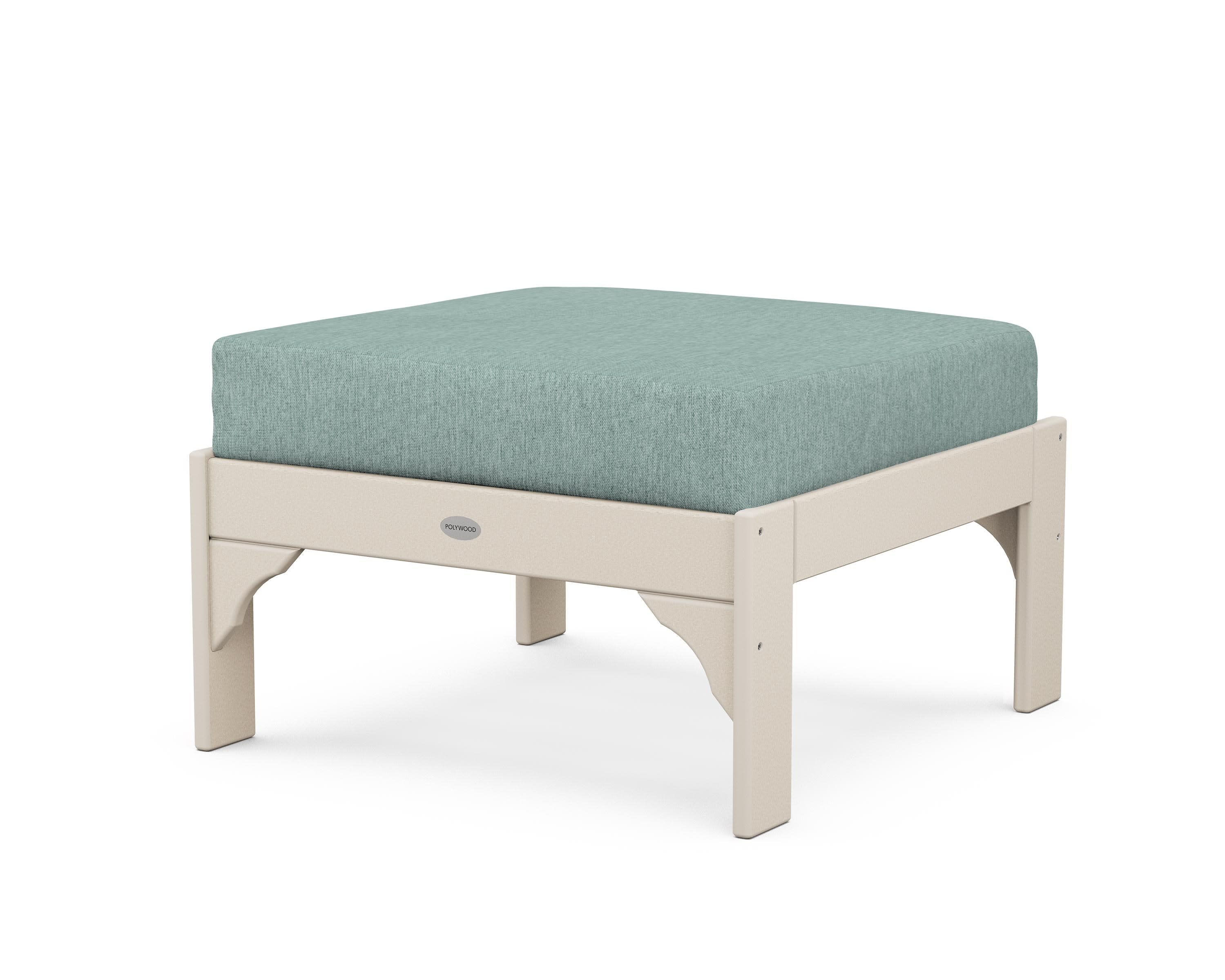 Vineyard Deep Seating Ottoman in Sand / Glacier Spa