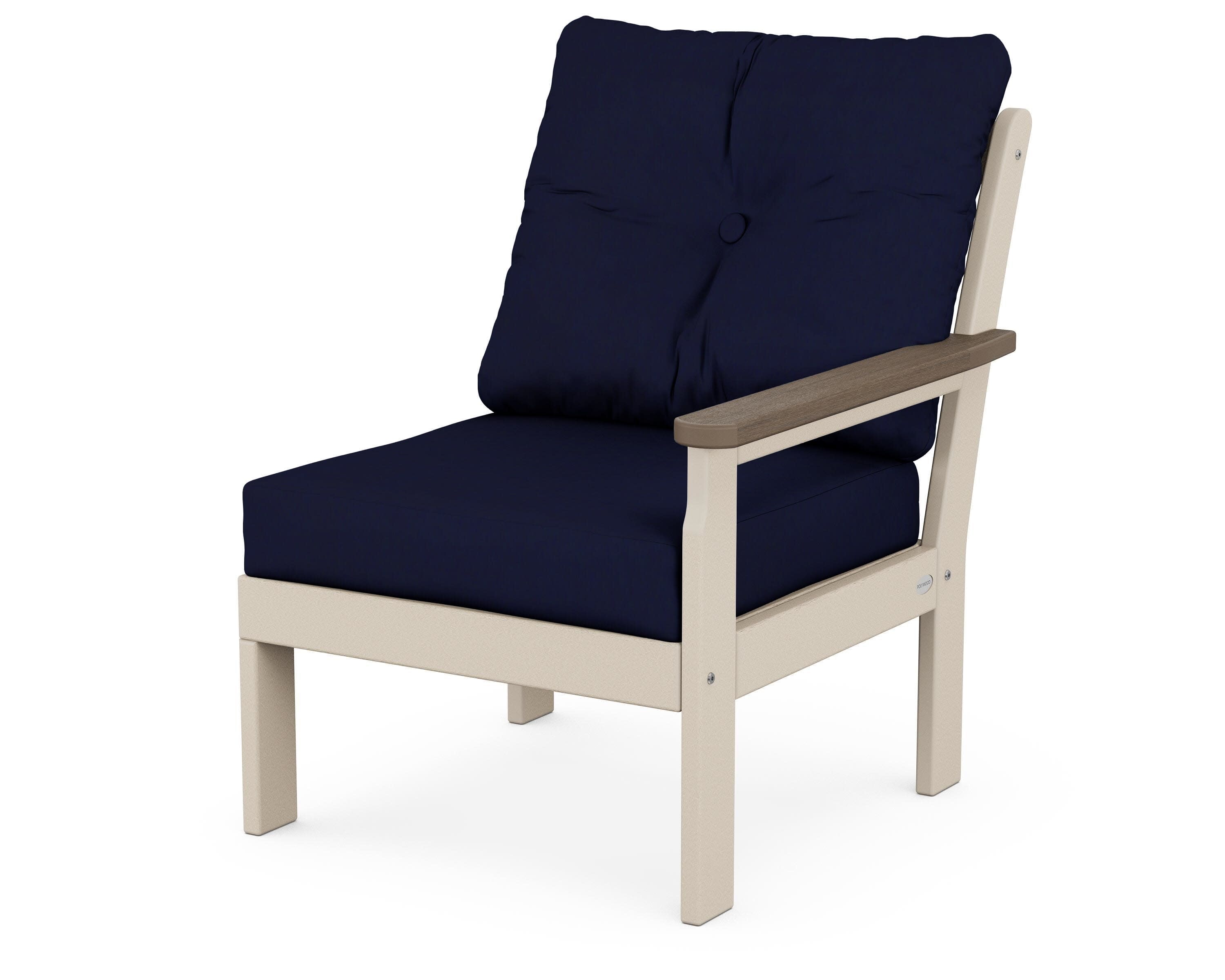 Vineyard Modular Right Arm Chair in Sand / Kona / Navy