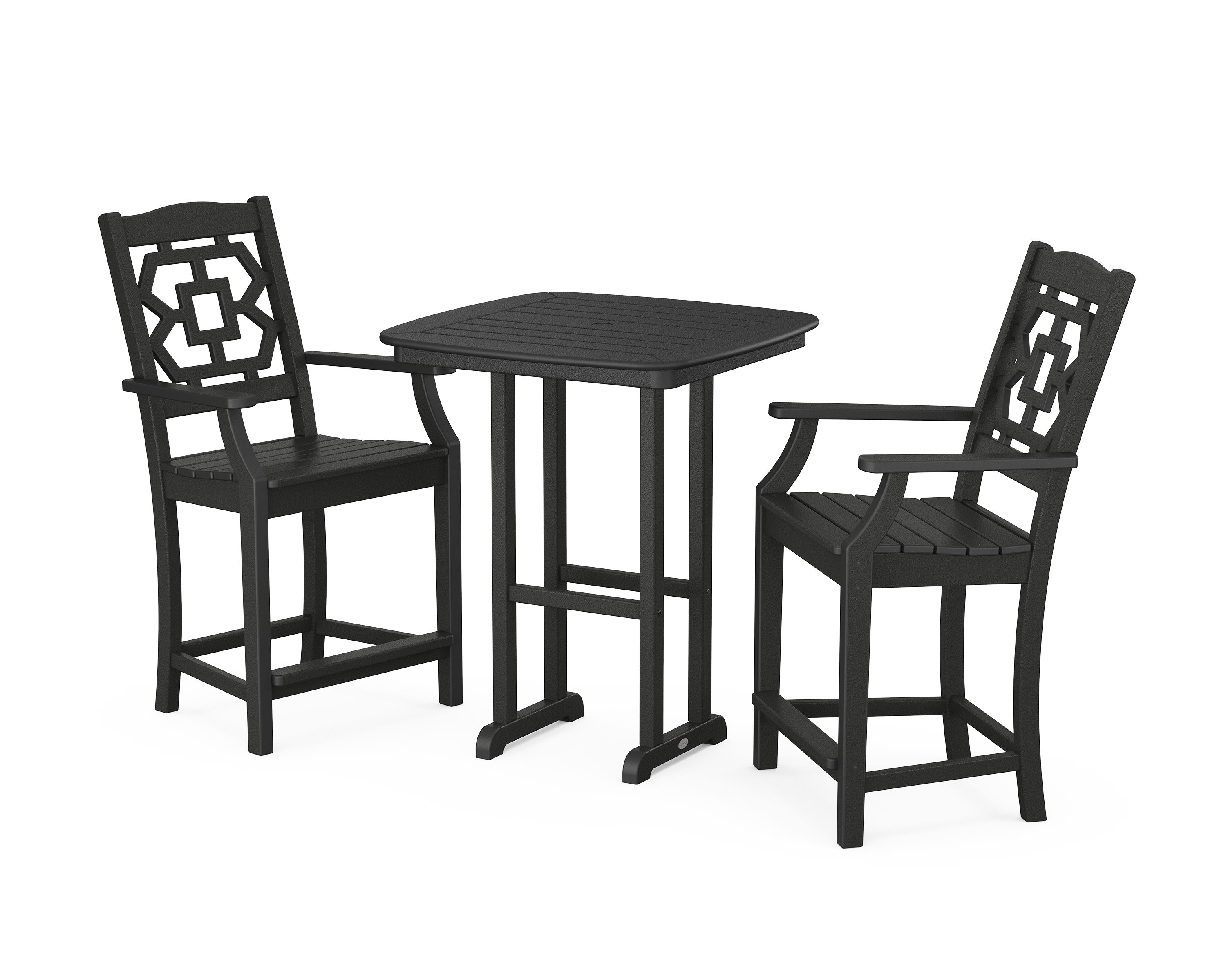Chinoiserie 3-Piece Counter Set in Black