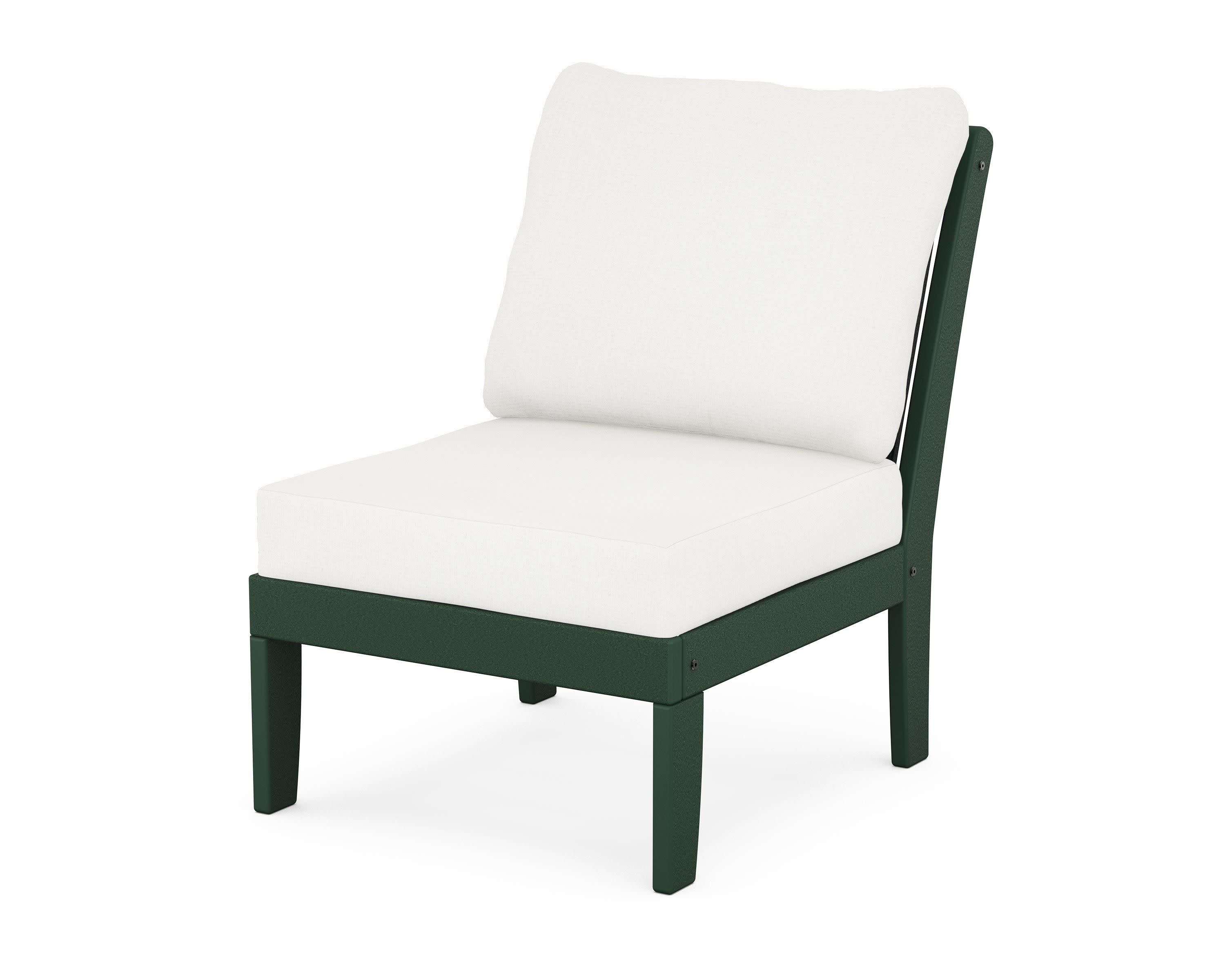 Braxton Modular Armless Chair in Green / Natural Linen