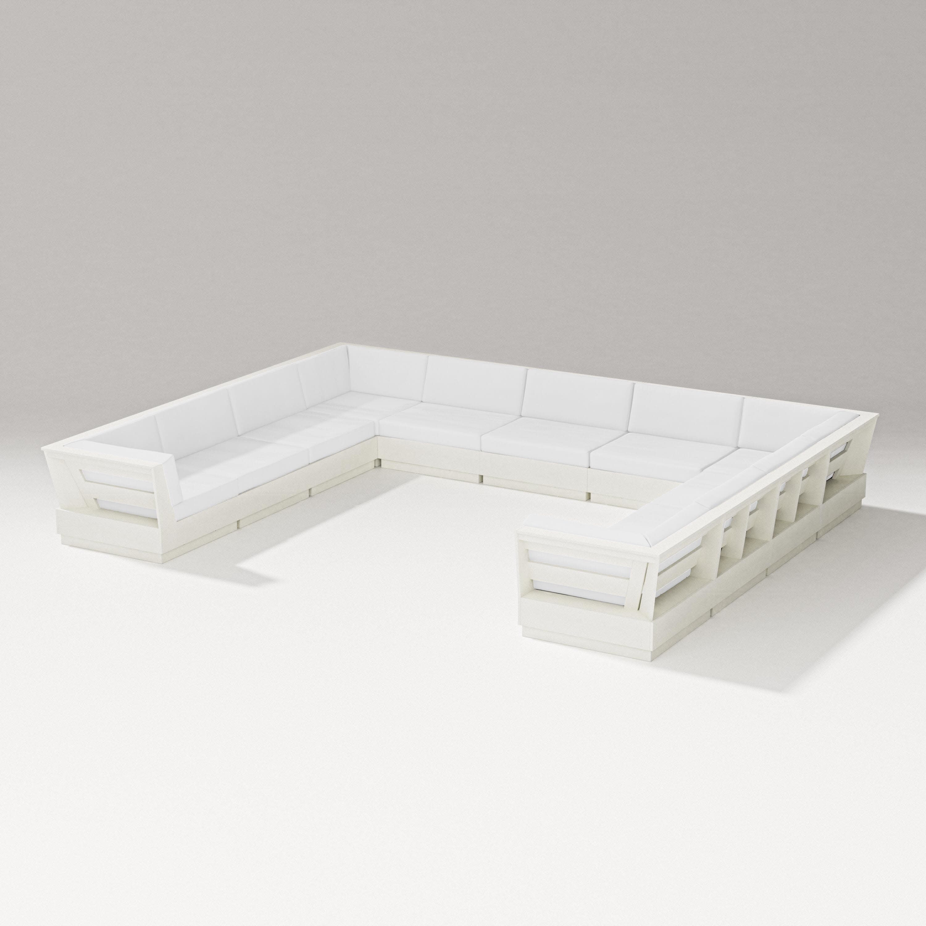 Elevate Large U-Shaped Sectional in Vintage White / Natural