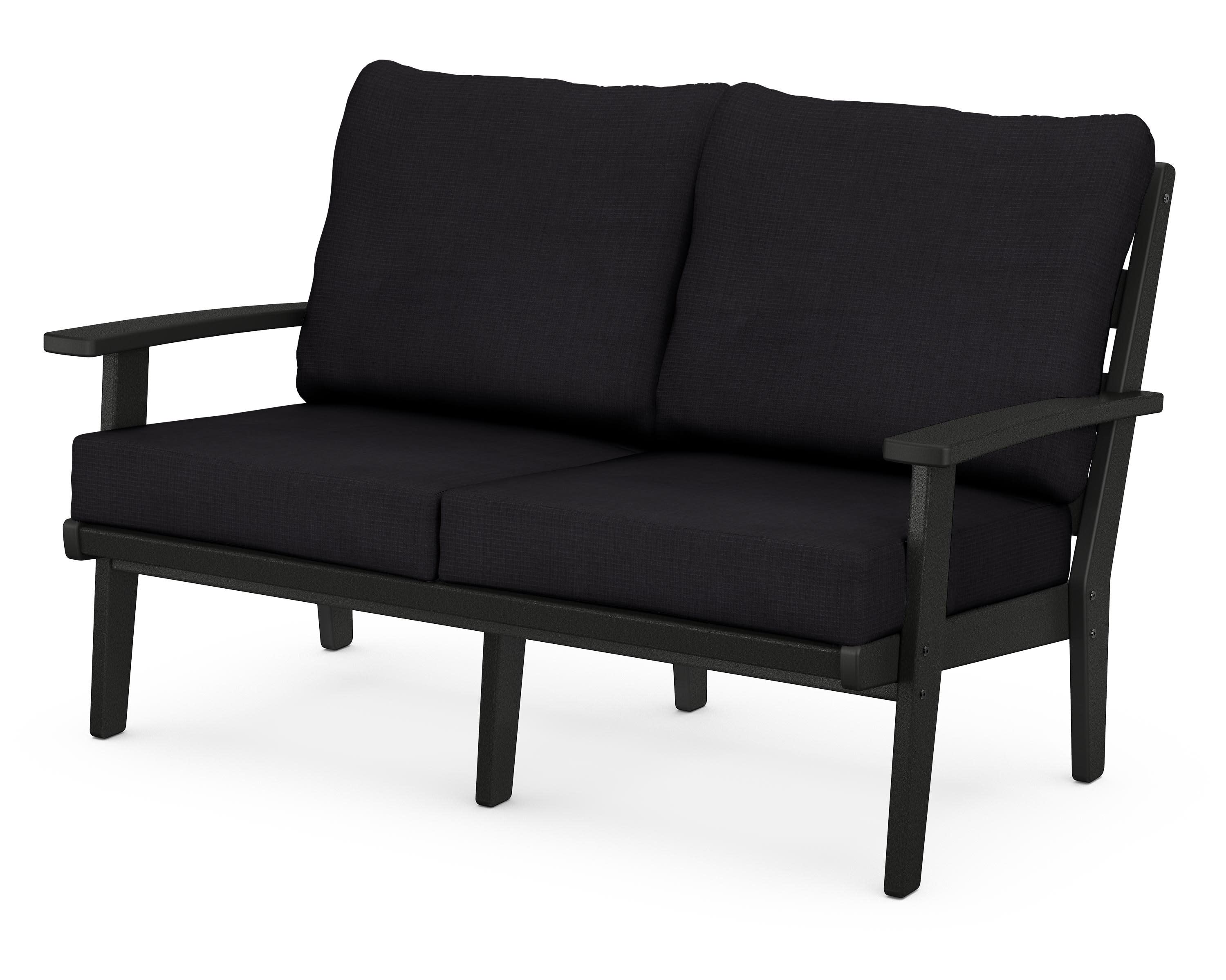 Grant Park Deep Seating Loveseat in Black / Midnight Linen