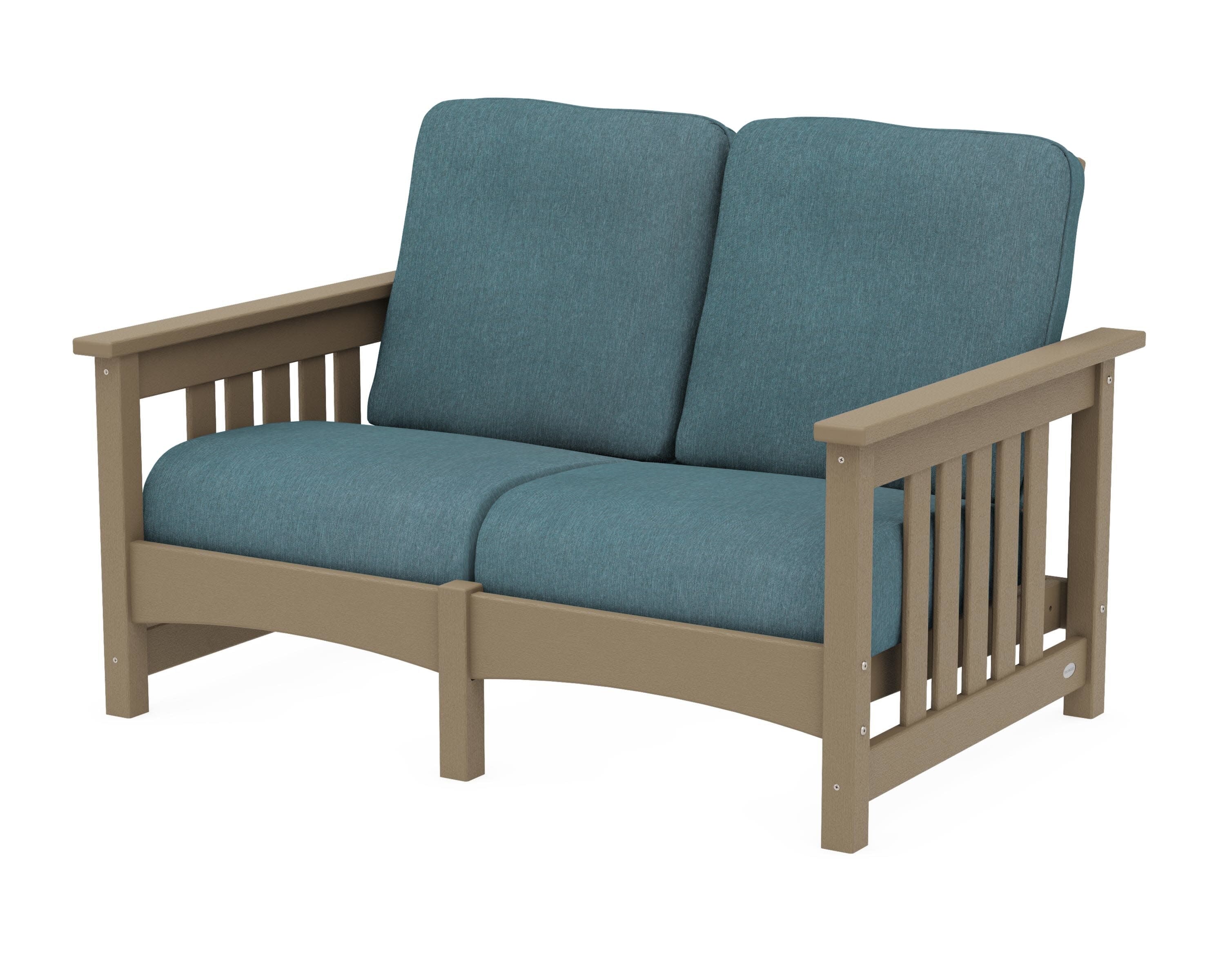 Club Mission Loveseat in Vintage Sahara / Ocean Teal