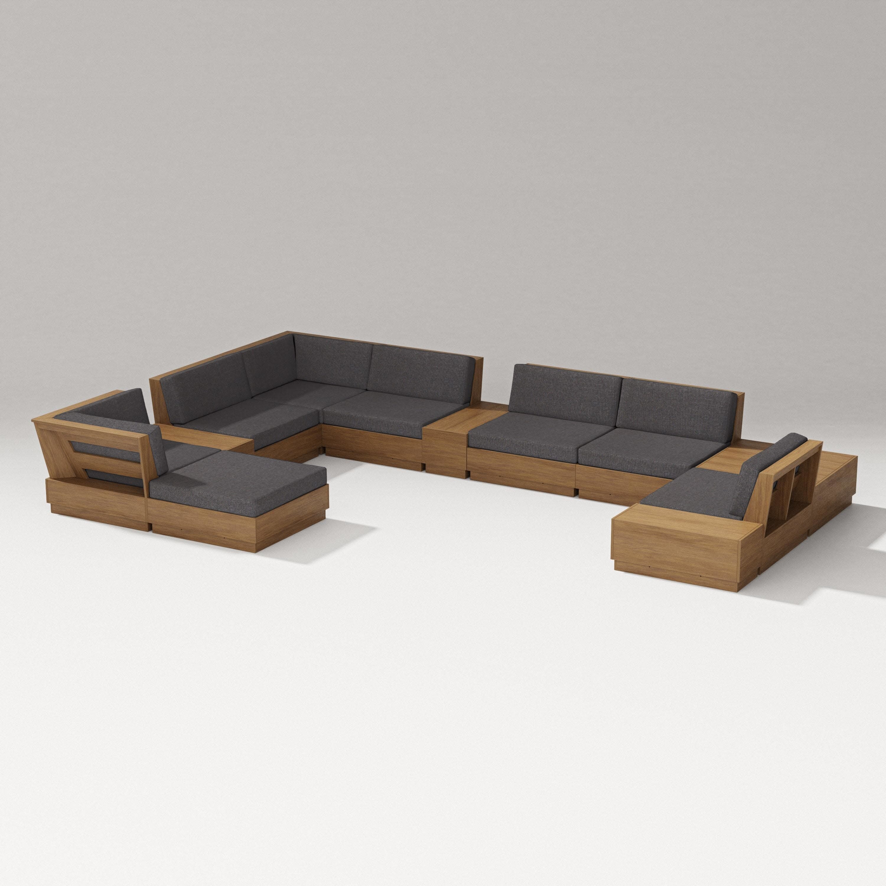 Elevate 12-Piece Conversation Sectional Set in Natural / Ash Charcoal