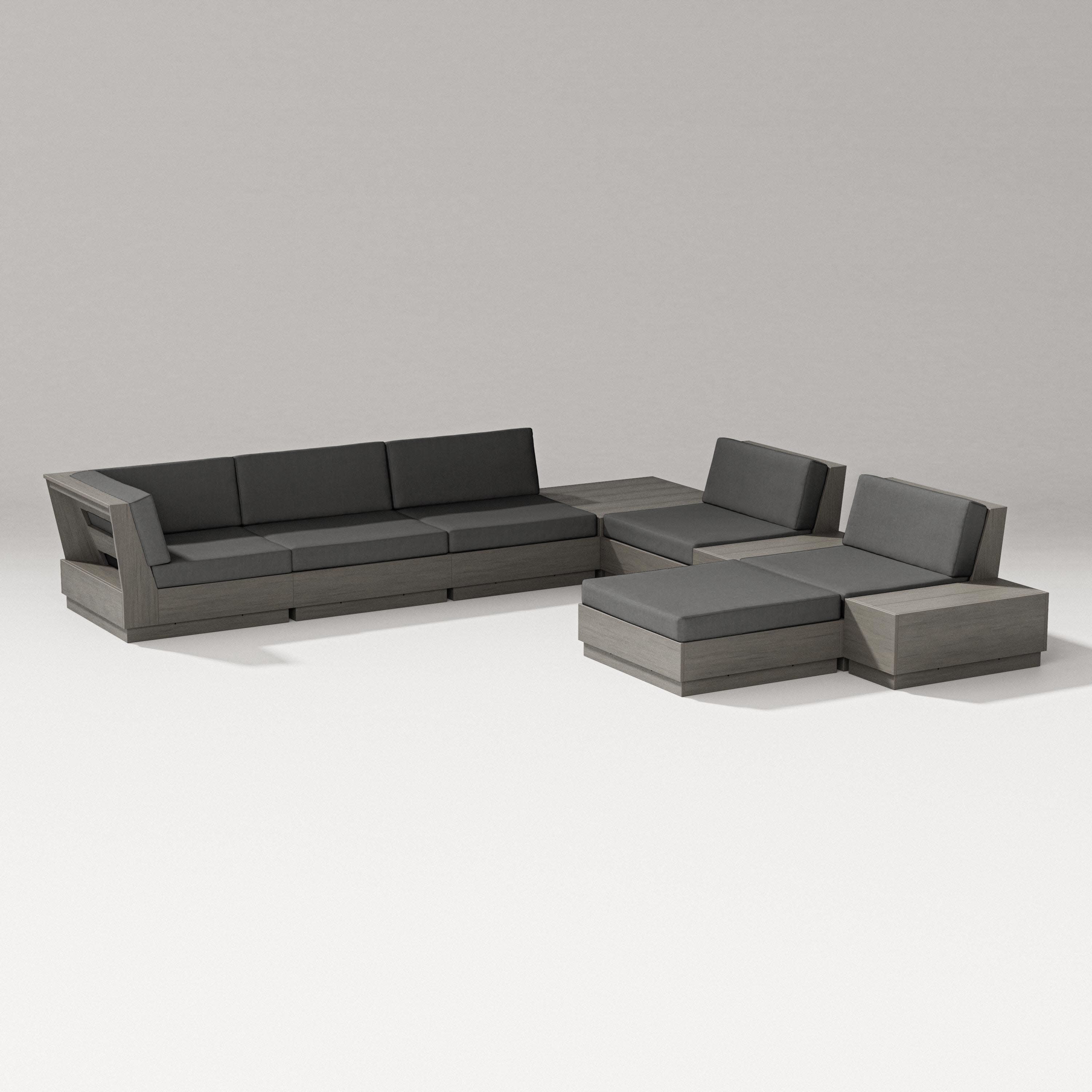 Elevate 9-Piece Conversation Sectional in Driftwood / Spectrum Carbon