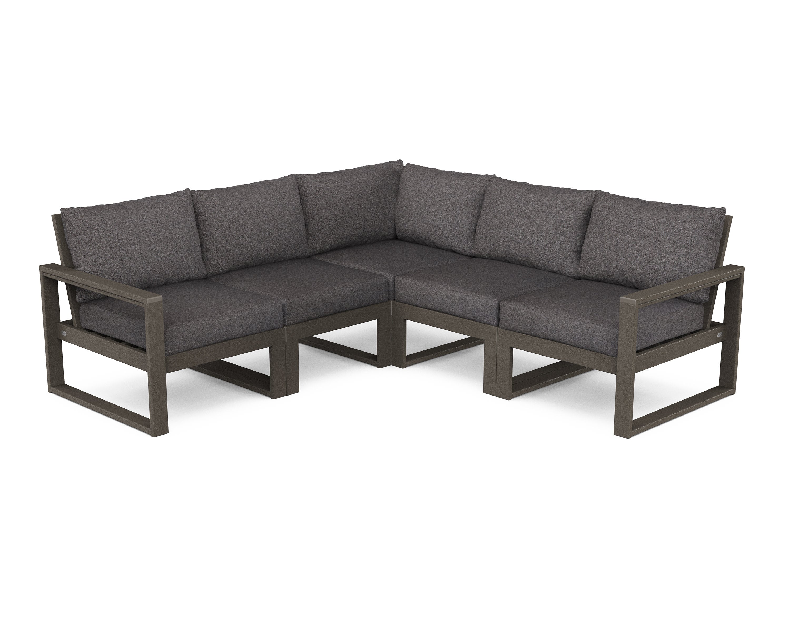 EDGE 5-Piece Modular Deep Seating Set in Vintage Coffee / Ash Charcoal