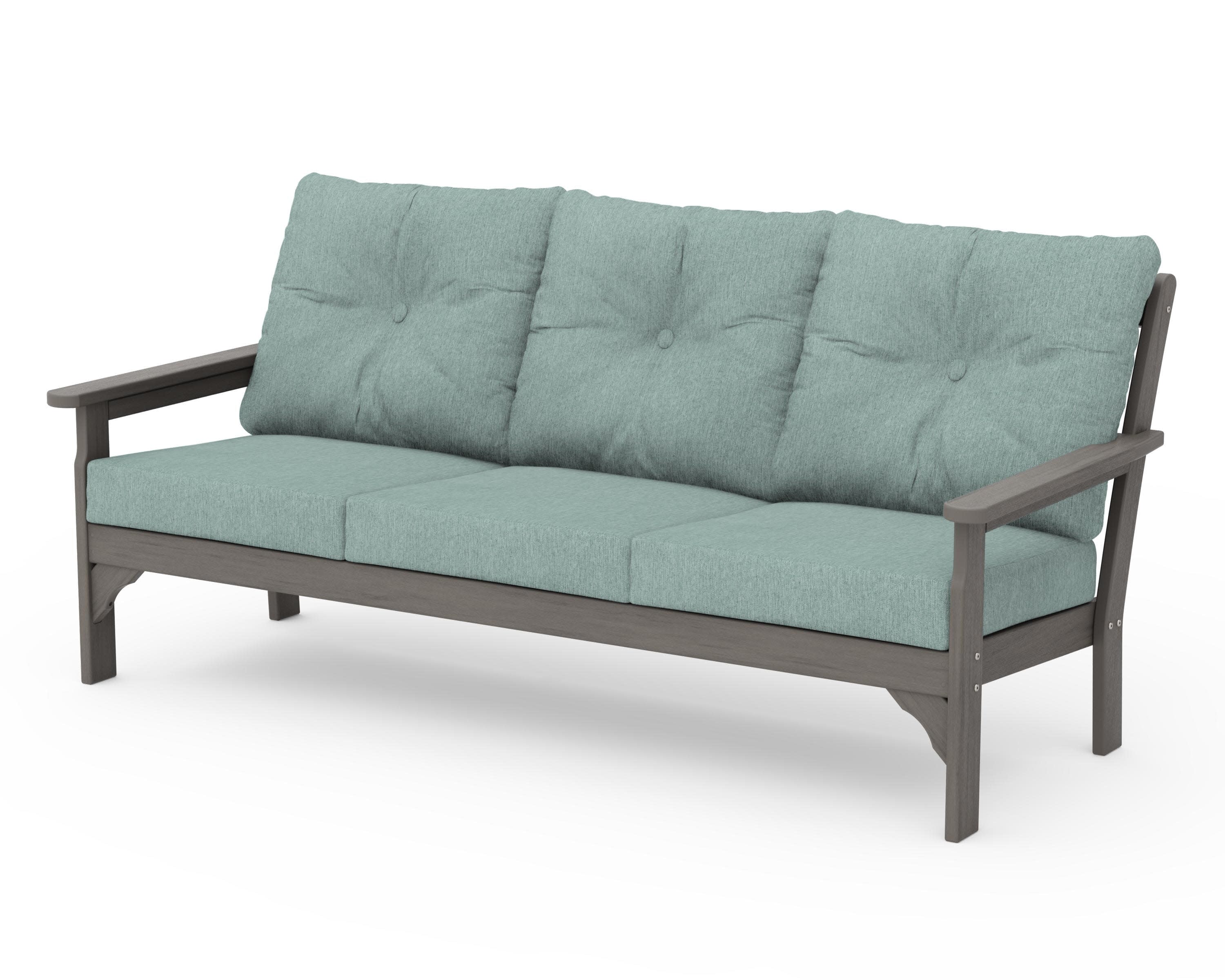 Vineyard Deep Seating Sofa in Driftwood / Glacier Spa