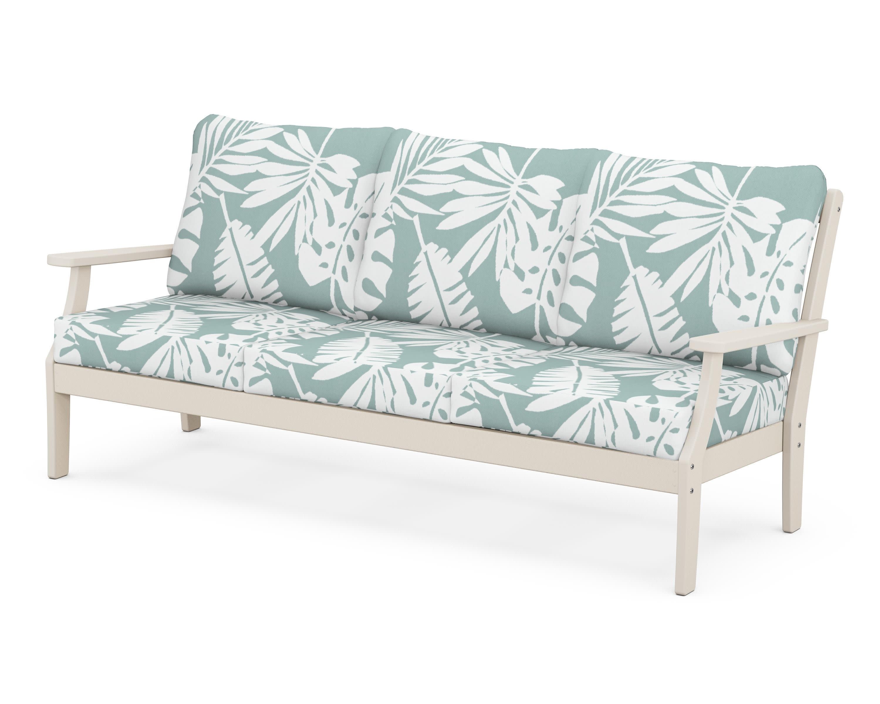Braxton Deep Seating Sofa in Sand / Leaf Glacier Spa