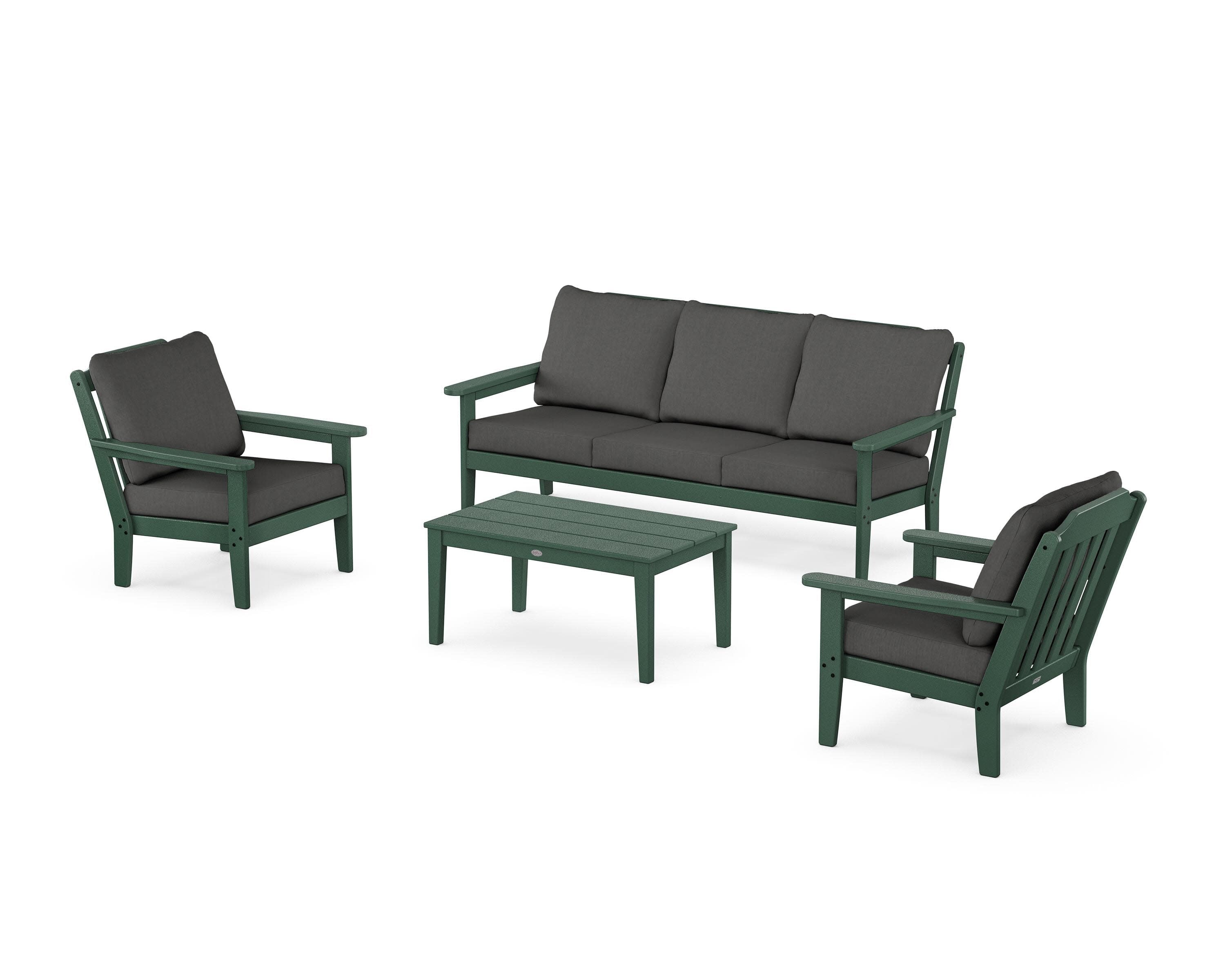 Cottage 4-Piece Deep Seating Set with Sofa in Green / Spectrum Carbon
