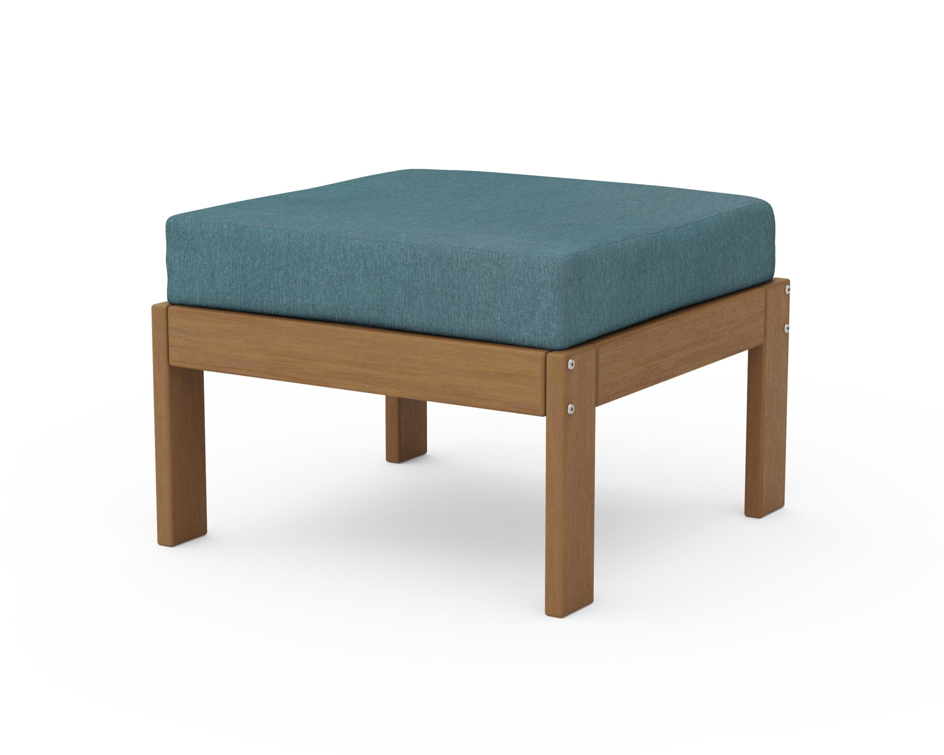 Vineyard Modular Ottoman in Natural / Ocean Teal