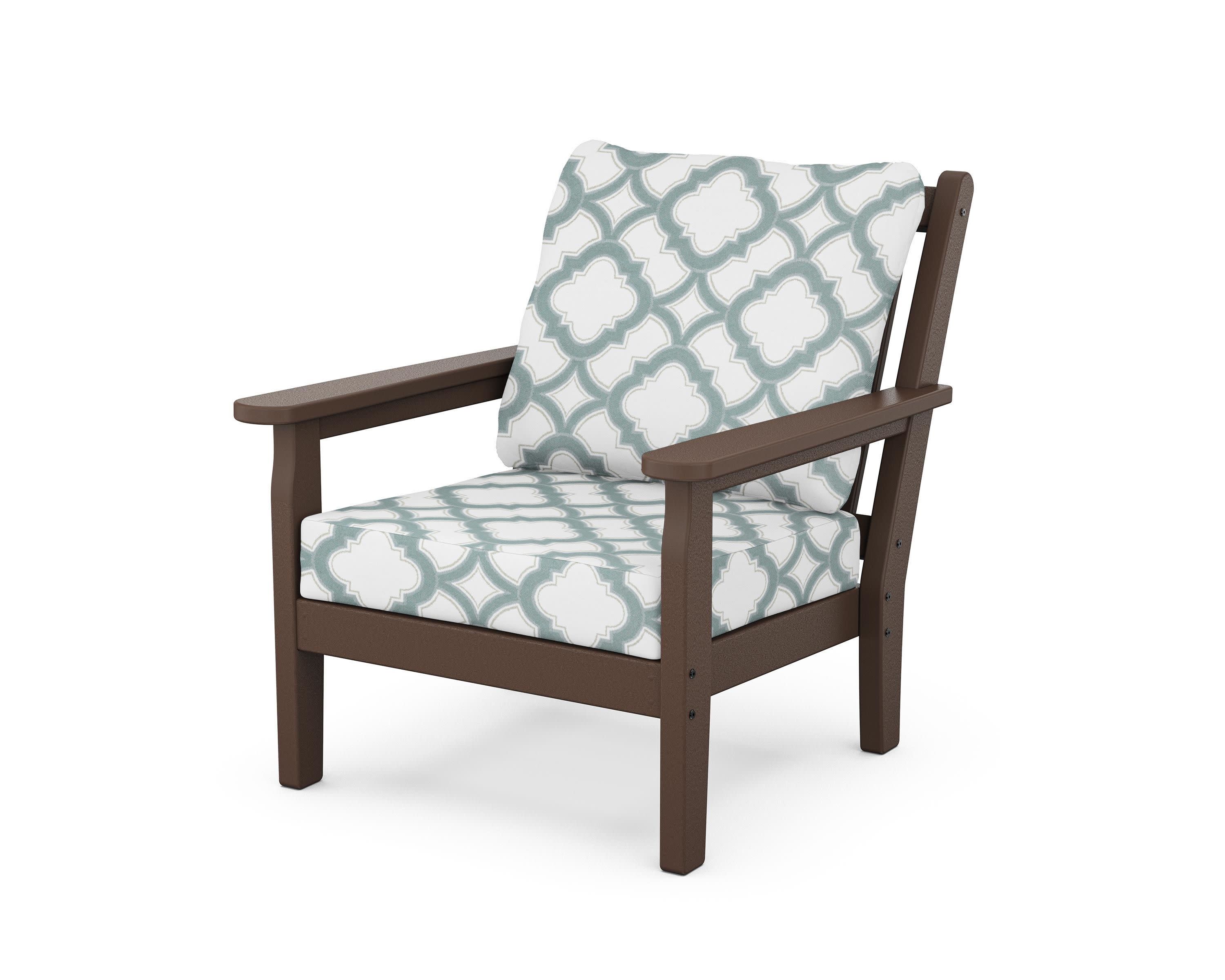 Chippendale Deep Seating Chair in Mahogany / Trellis Glacier Spa
