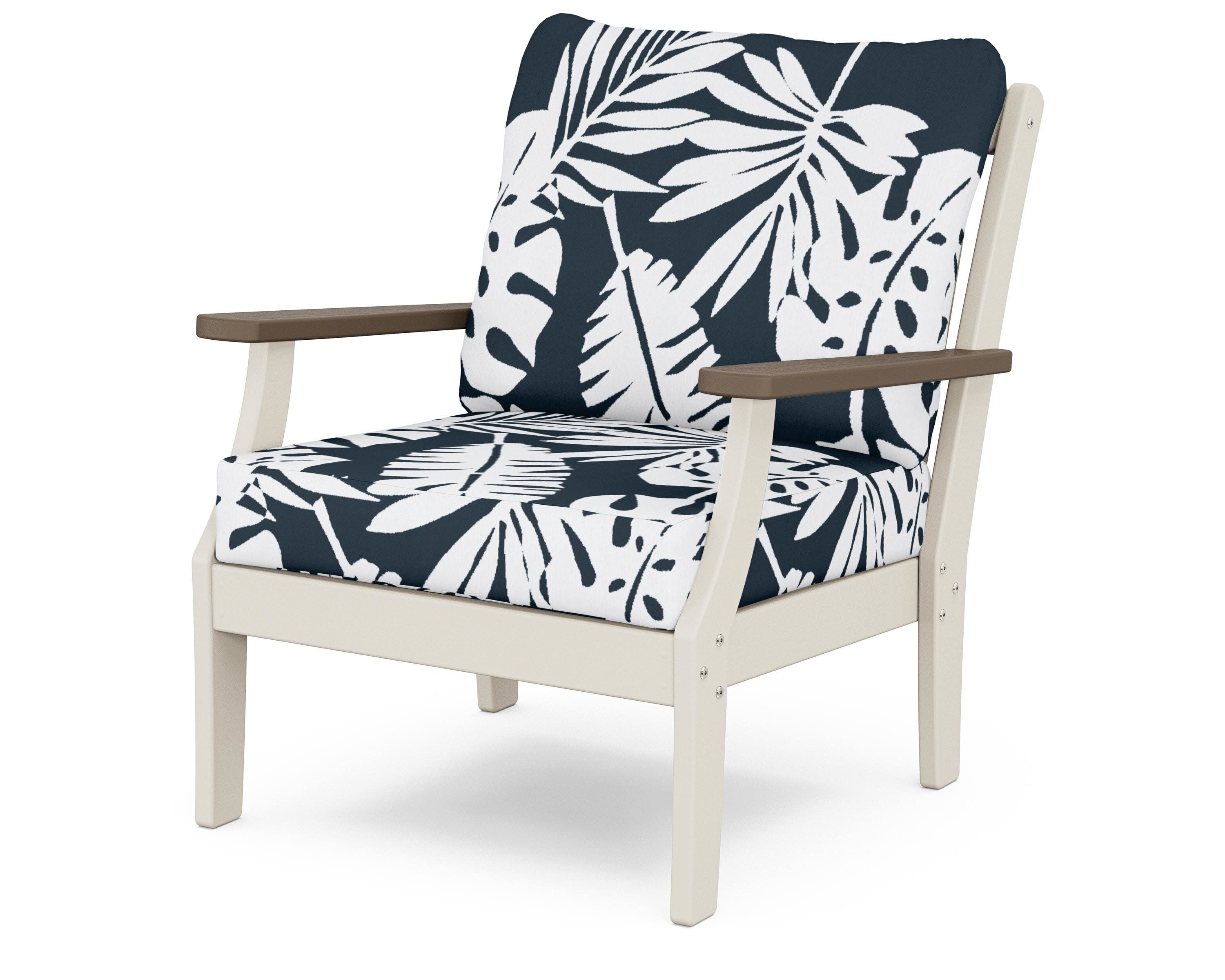 Braxton Deep Seating Chair in Sand / Kona / Leaf Marine Indigo