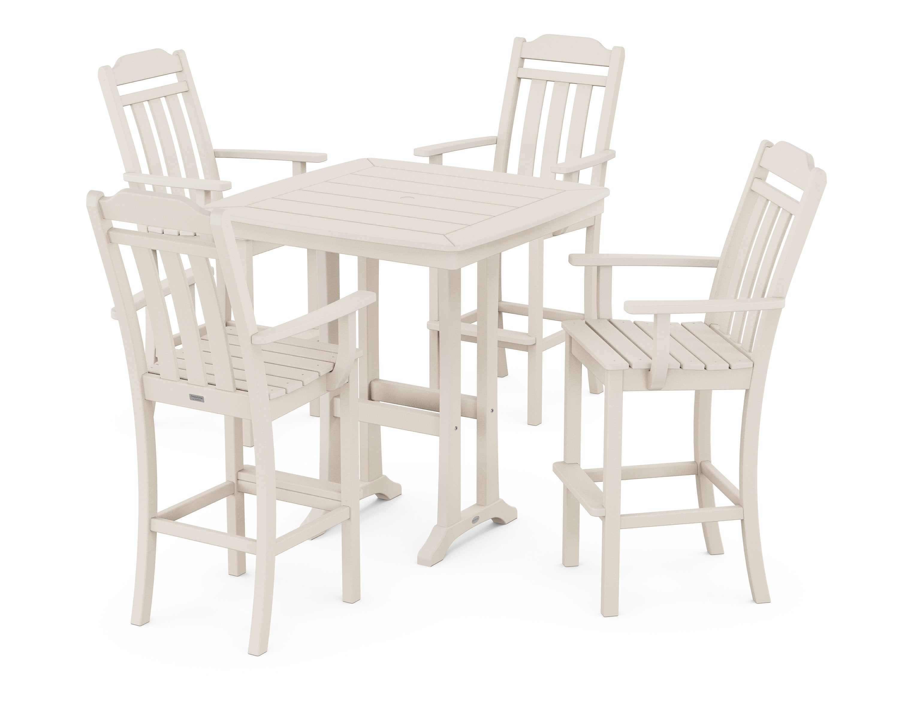 Cottage 5-Piece Bar Set with Trestle Legs in Sand