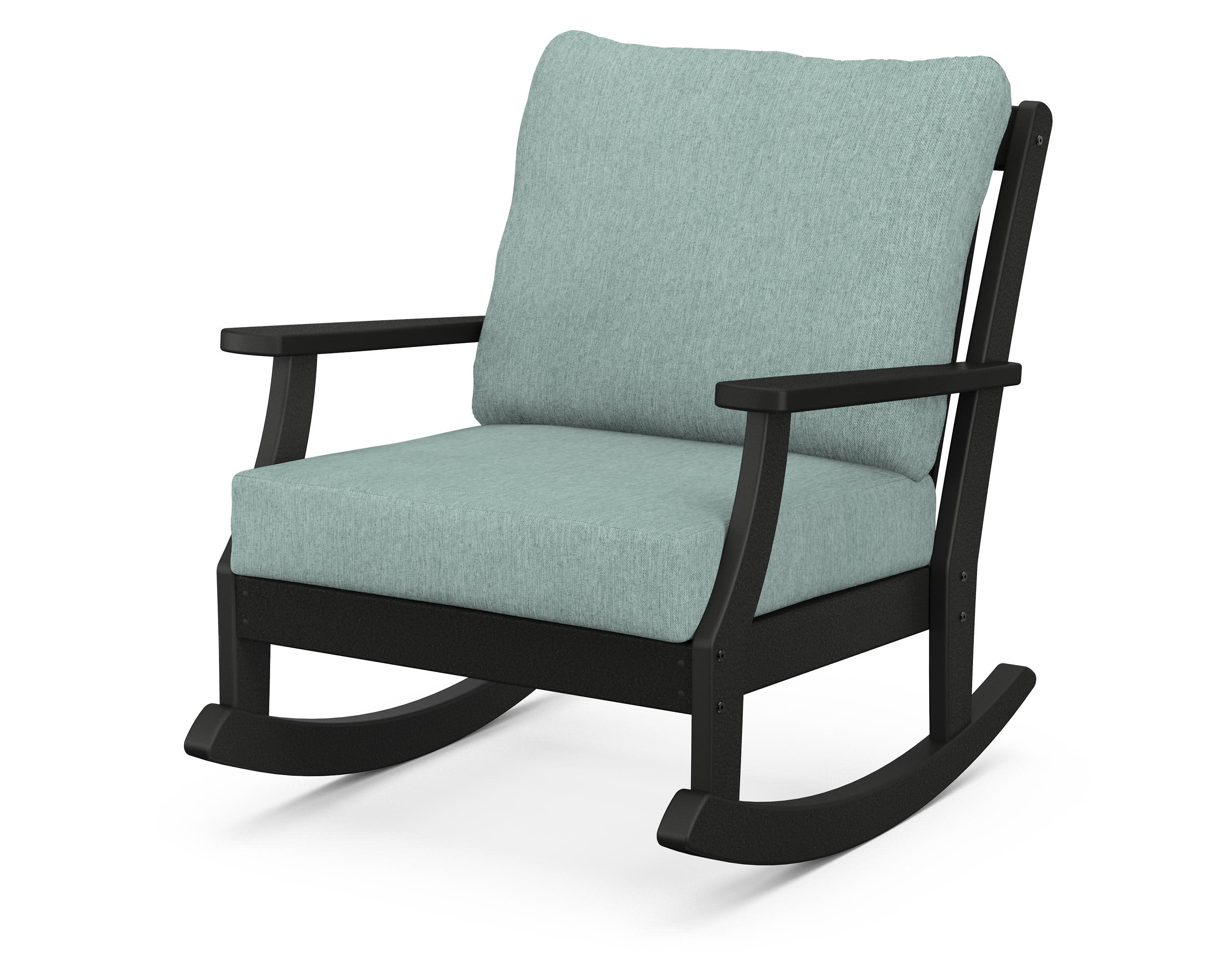 Braxton Deep Seating Rocking Chair in Black / Glacier Spa