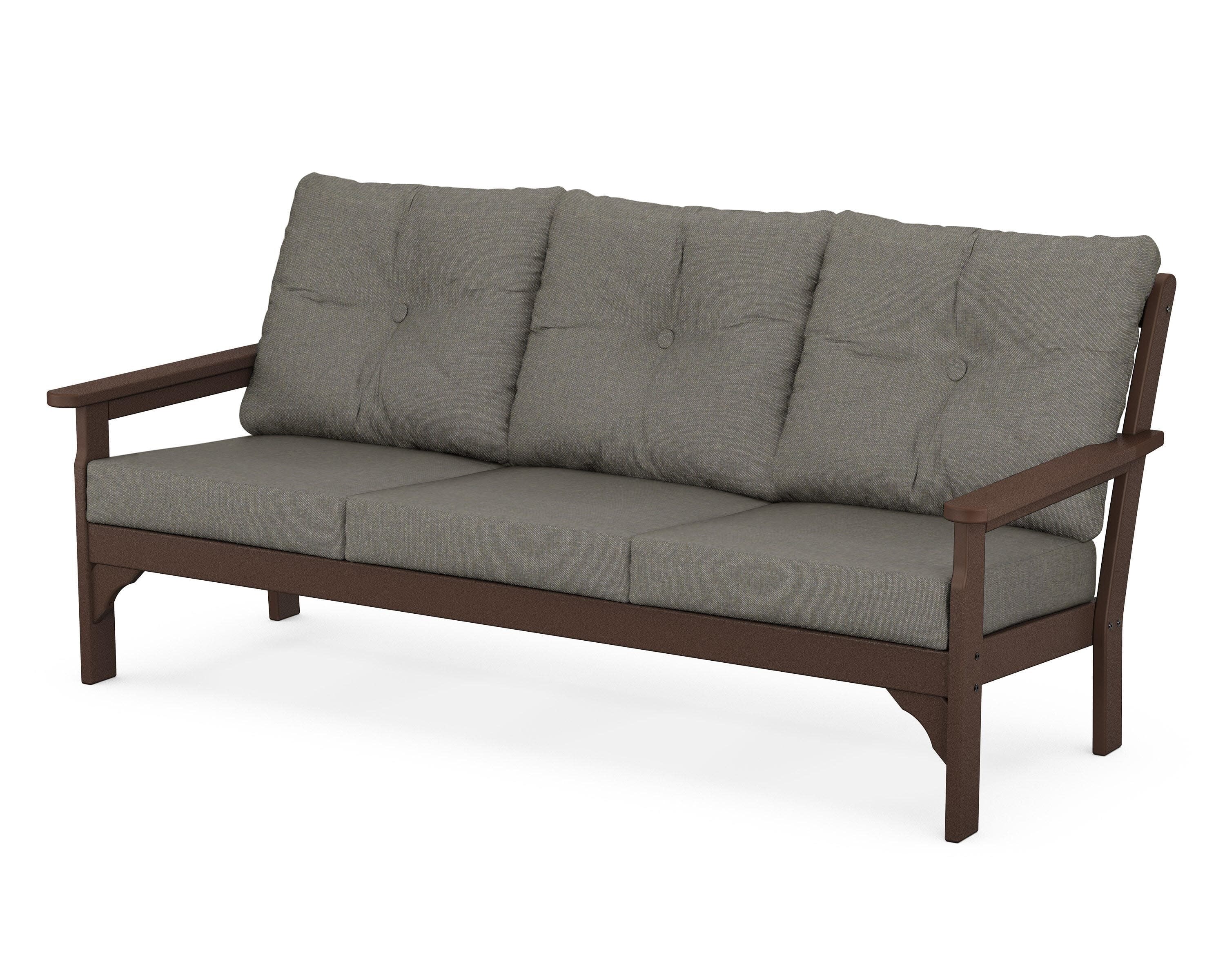 Vineyard Deep Seating Sofa in Mahogany / Blend Coal