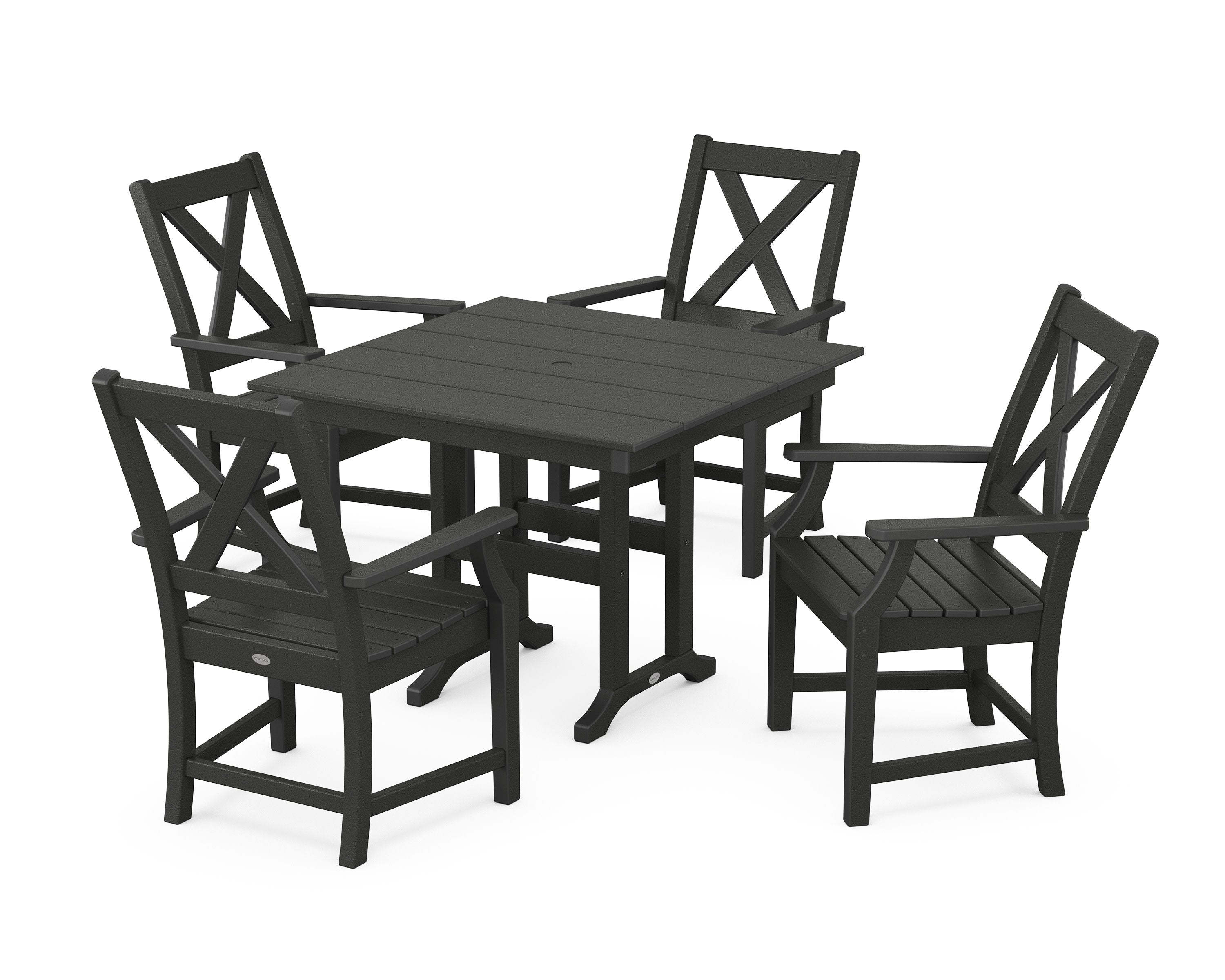 Braxton 5-Piece Farmhouse Dining Set in Black