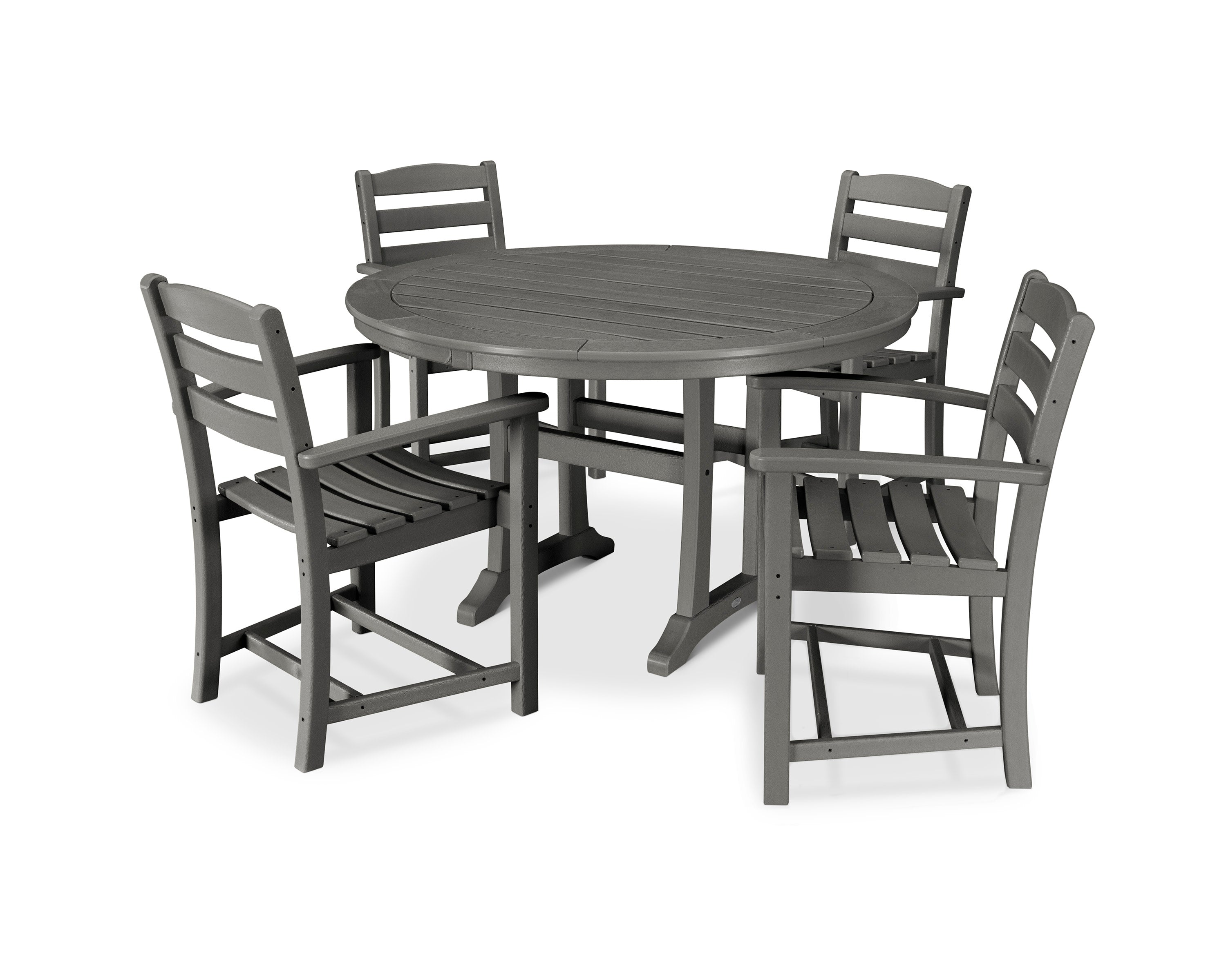 La Casa Caf 5-Piece Arm Chair Dining Set in Slate Grey