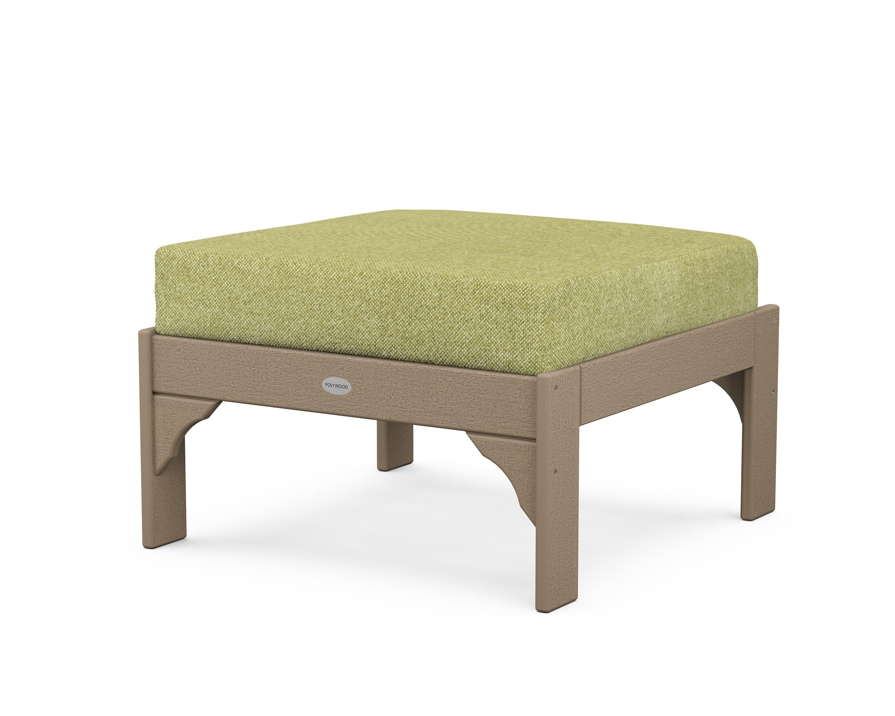 Vineyard Deep Seating Ottoman in Vintage Sahara / Chartreuse Boucle