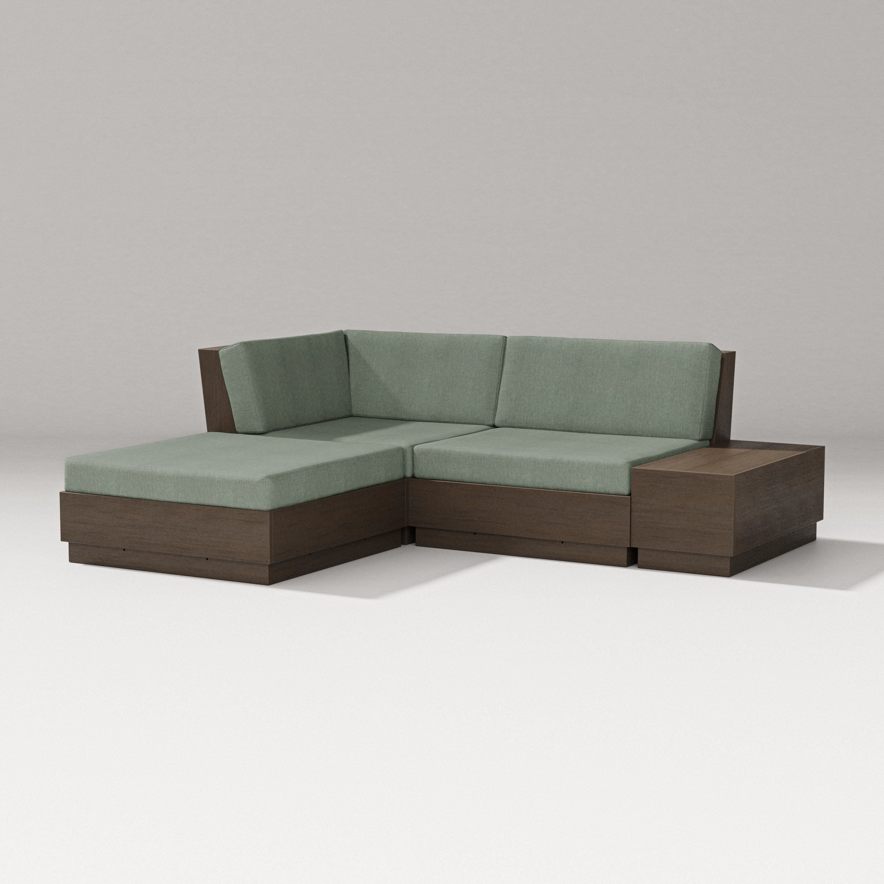 Elevate Loveseat Sectional with Chaise in Kona / Cast Sage