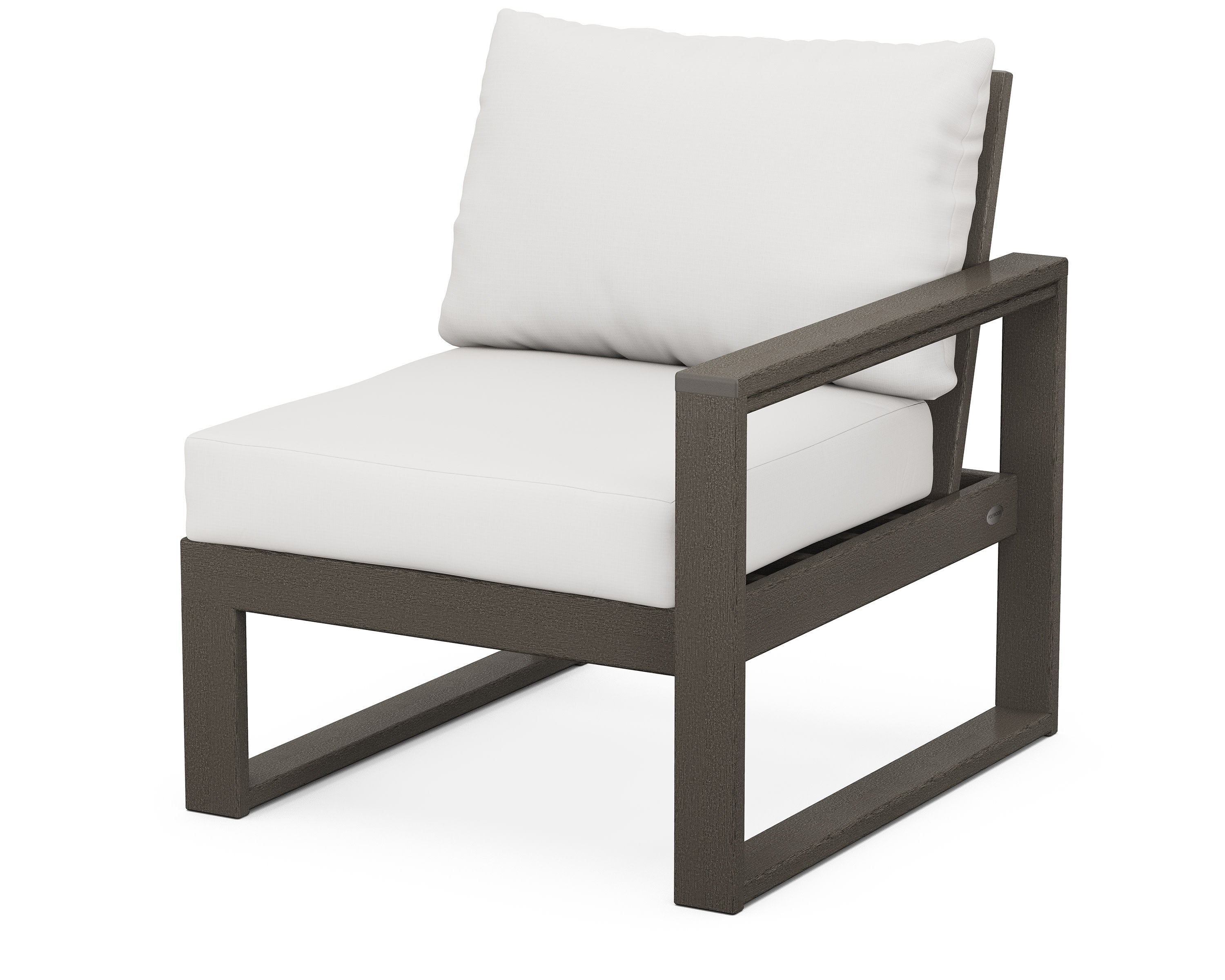 EDGE Modular Right Arm Chair in Vintage Coffee / Natural Linen