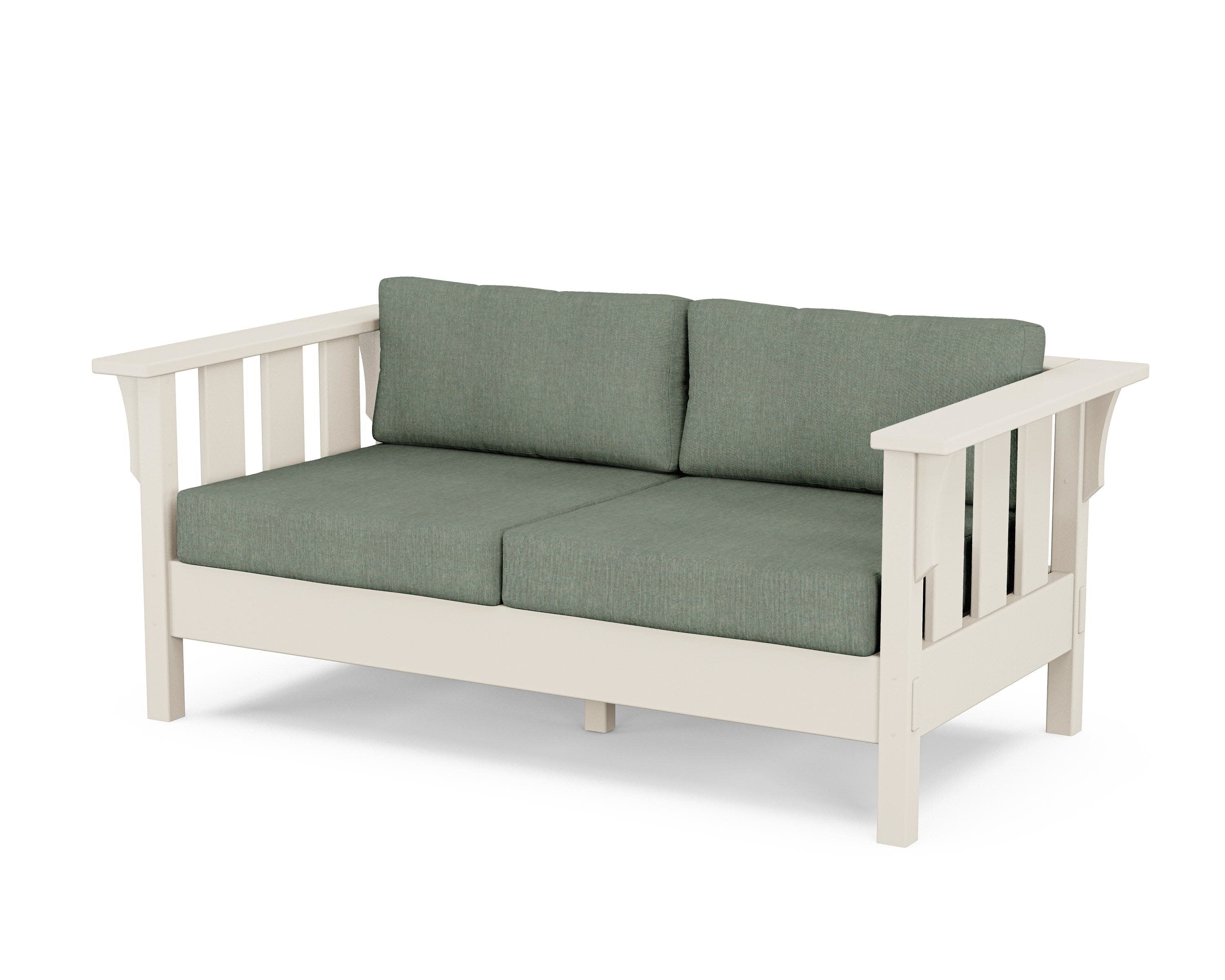 Acadia Deep Seating Loveseat in Sand / Cast Sage