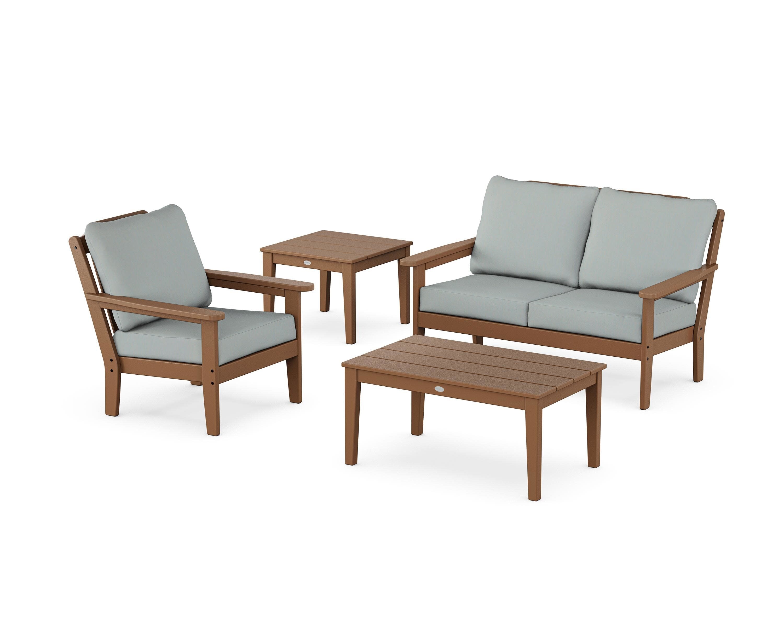 Wovendale 4-Piece Deep Seating Set in Teak / Spa