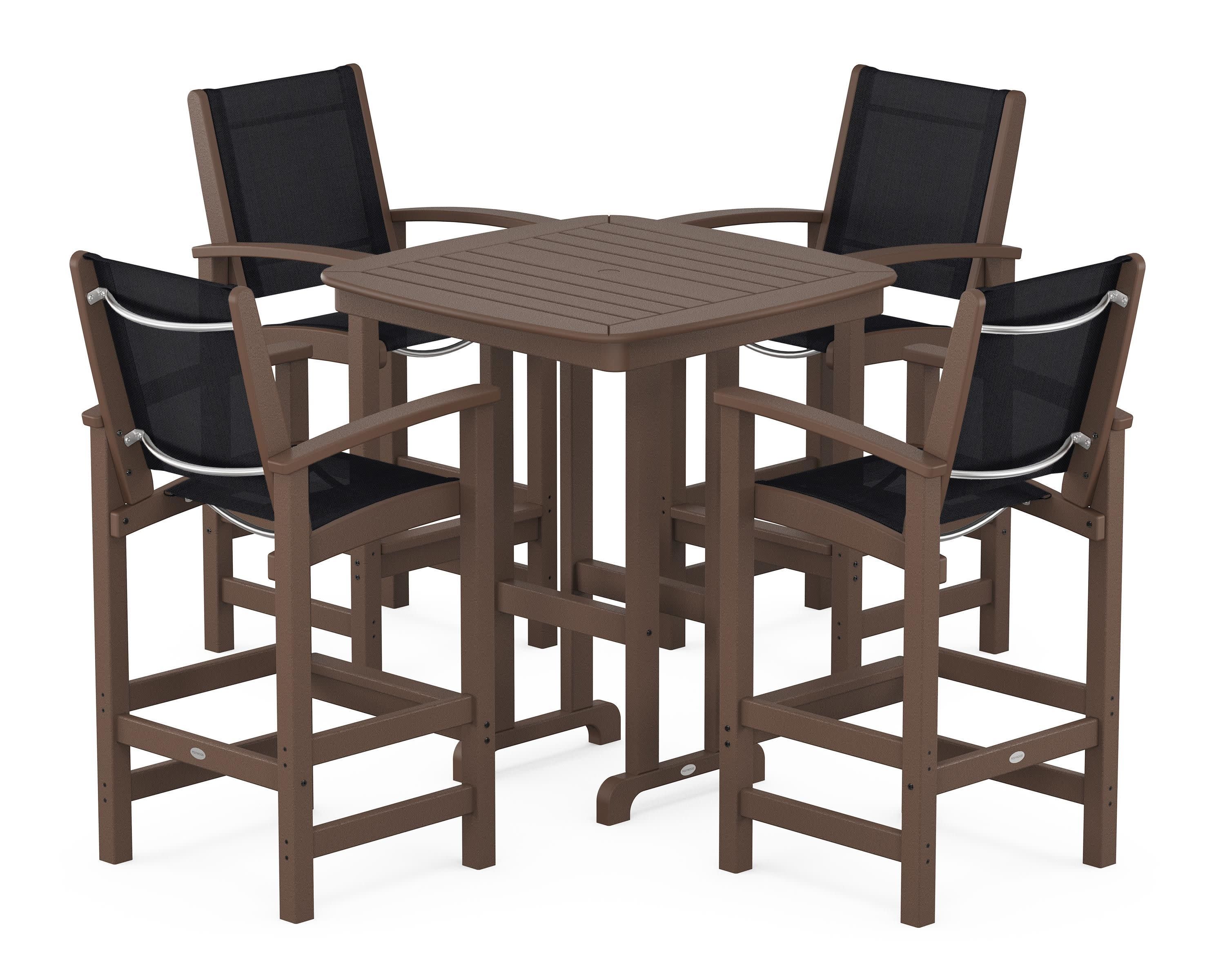 Coastal 5-Piece Bar Set in Mahogany / Black Sling