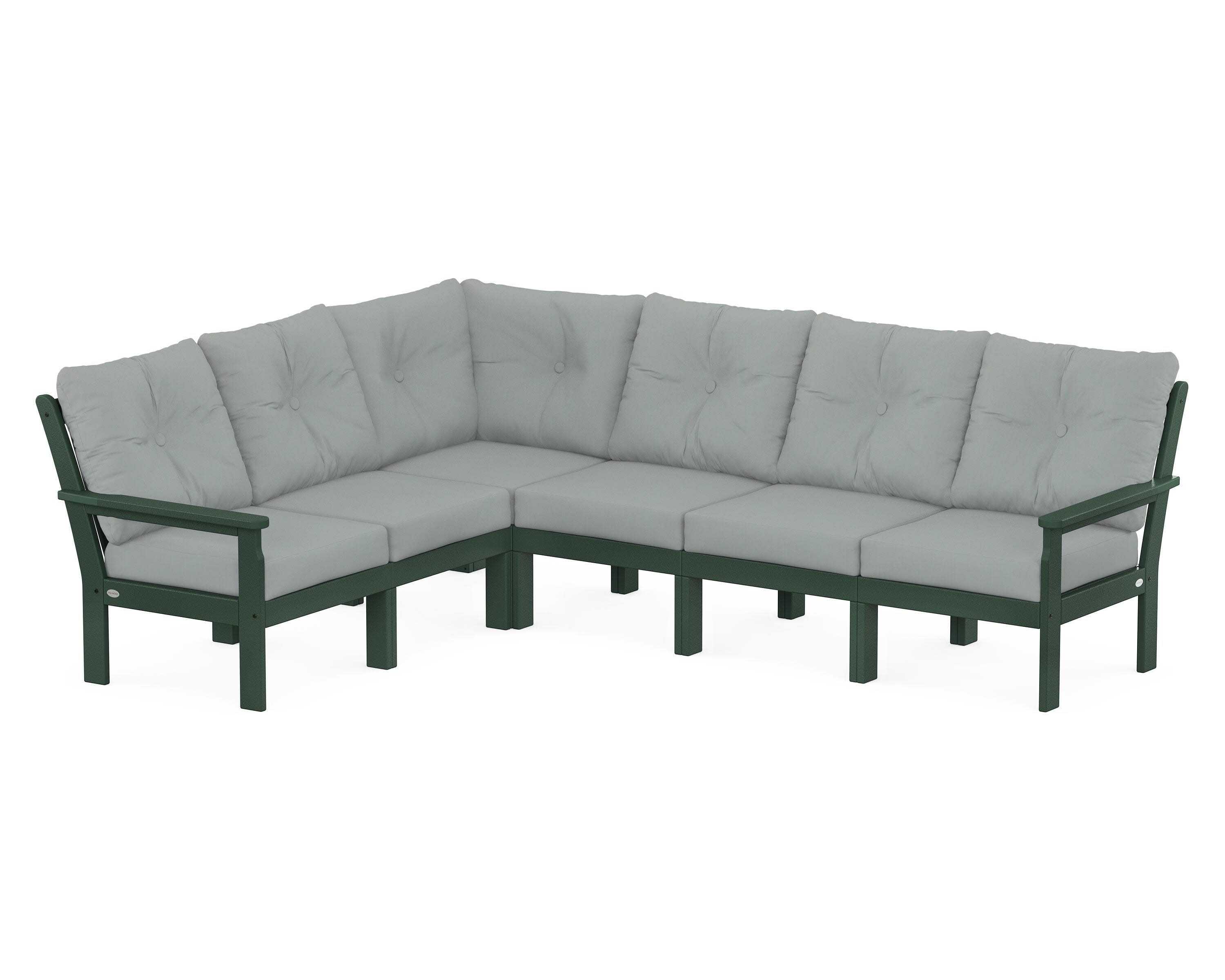 Vineyard 6-Piece Sectional in Green / Spa