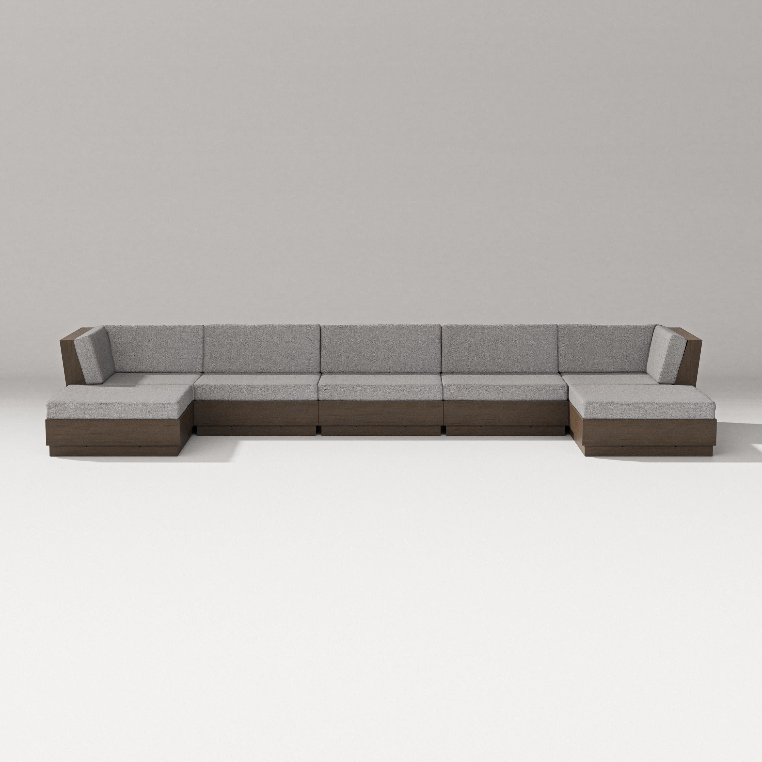 Elevate 7-Piece Double Chaise Sectional in Kona / Grey Mist