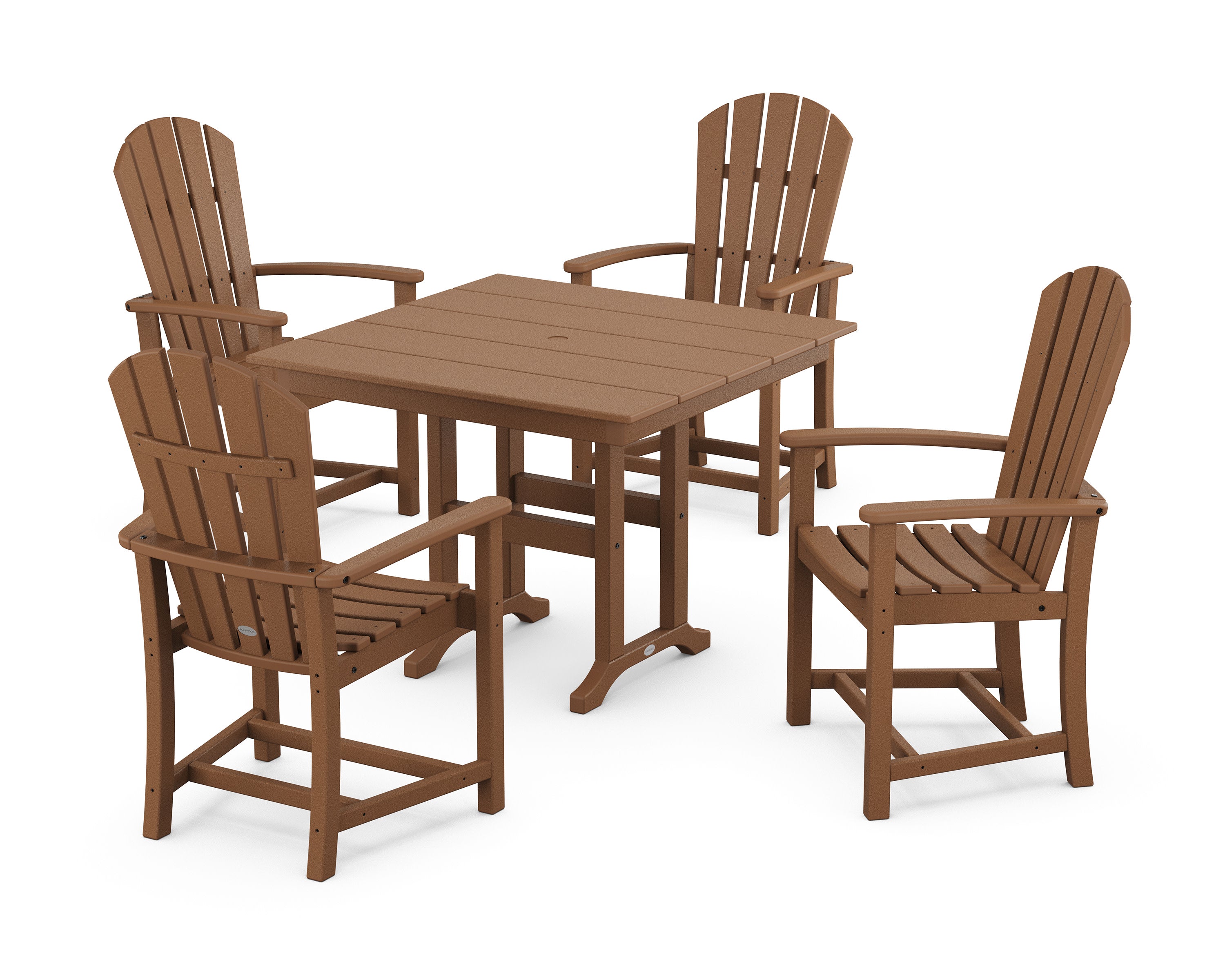 Palm Coast 5-Piece Farmhouse Dining Set in Teak