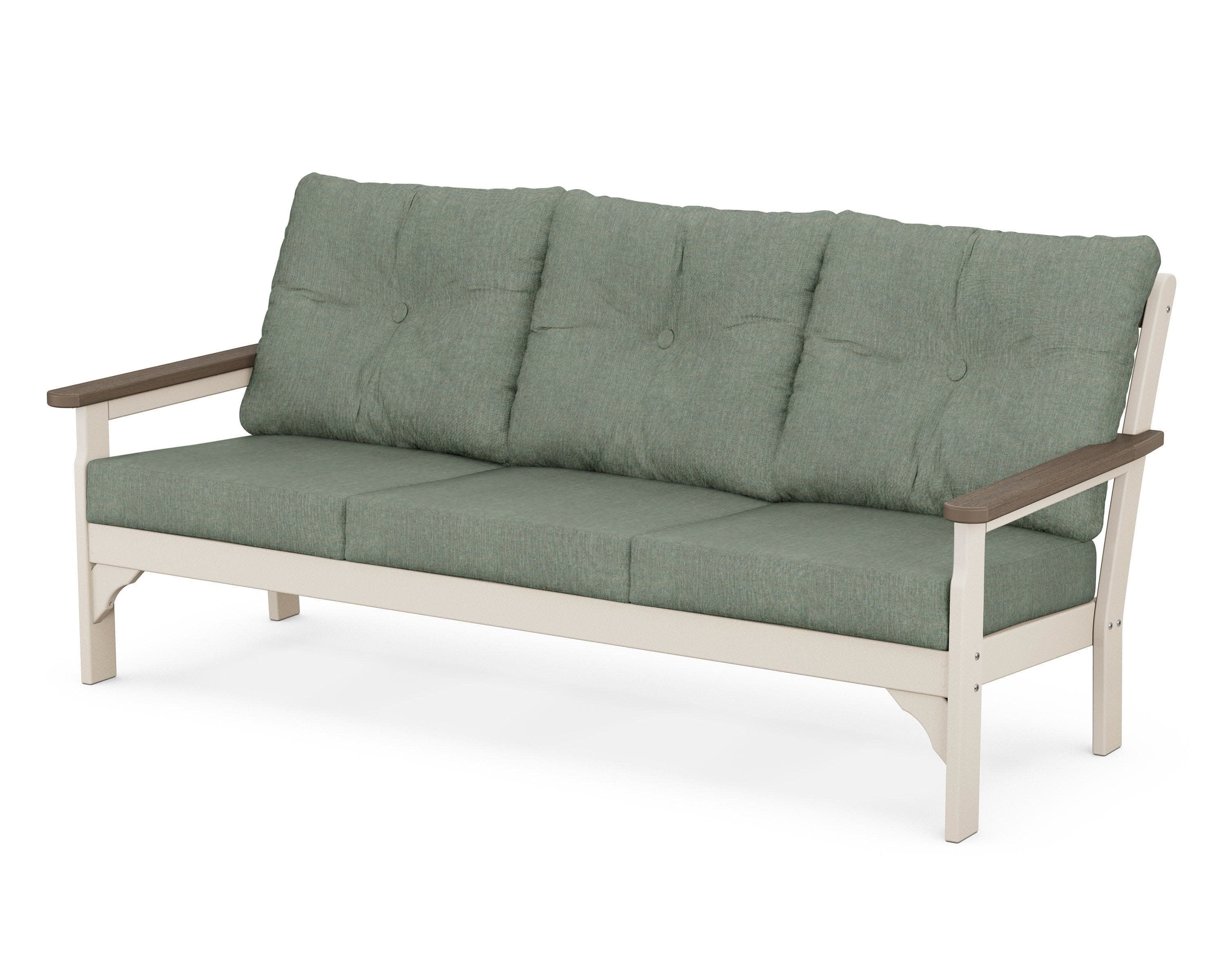 Vineyard Deep Seating Sofa in Sand / Kona / Cast Sage