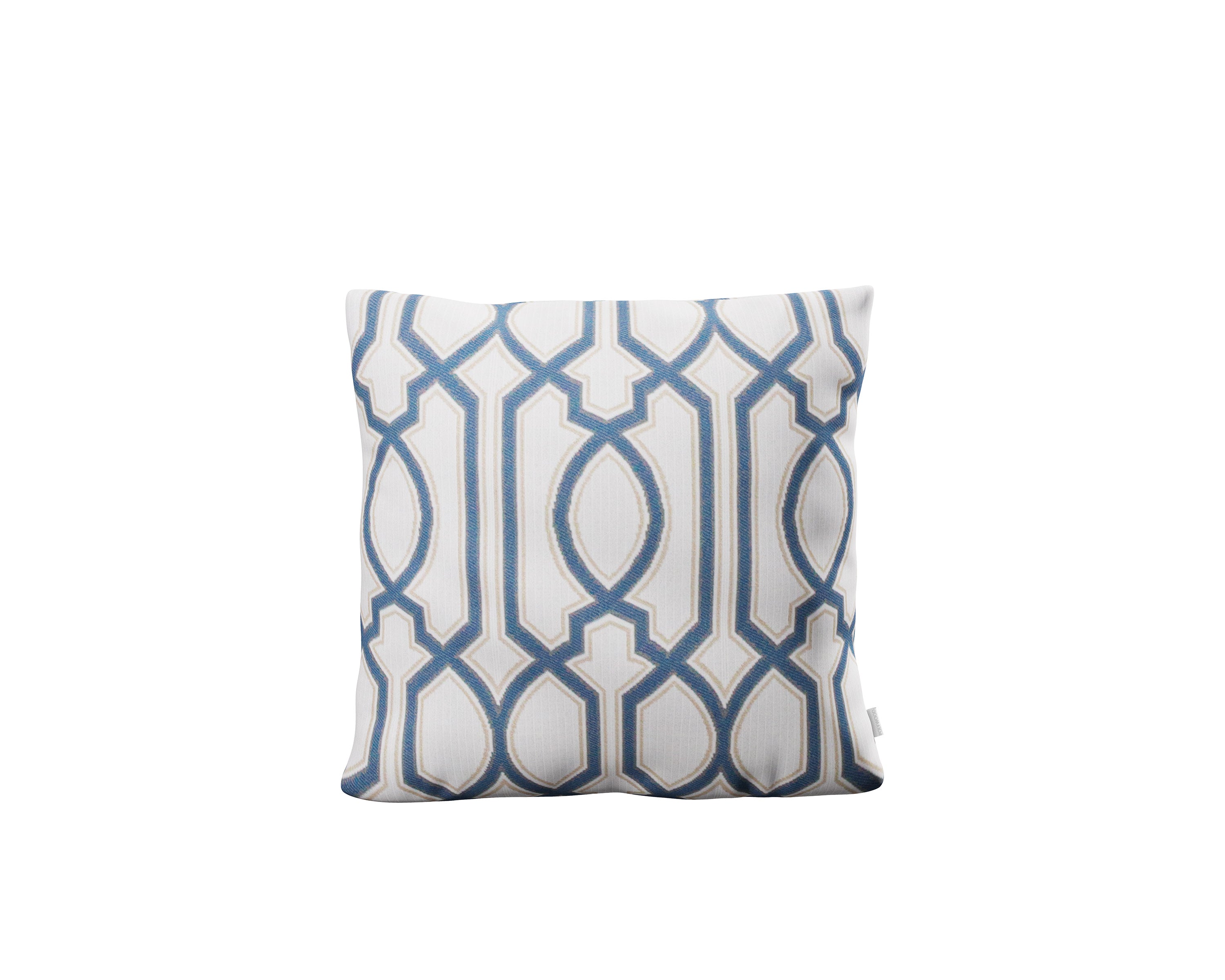 16" Outdoor Throw Pillow in Chelsey Trellis Cobalt