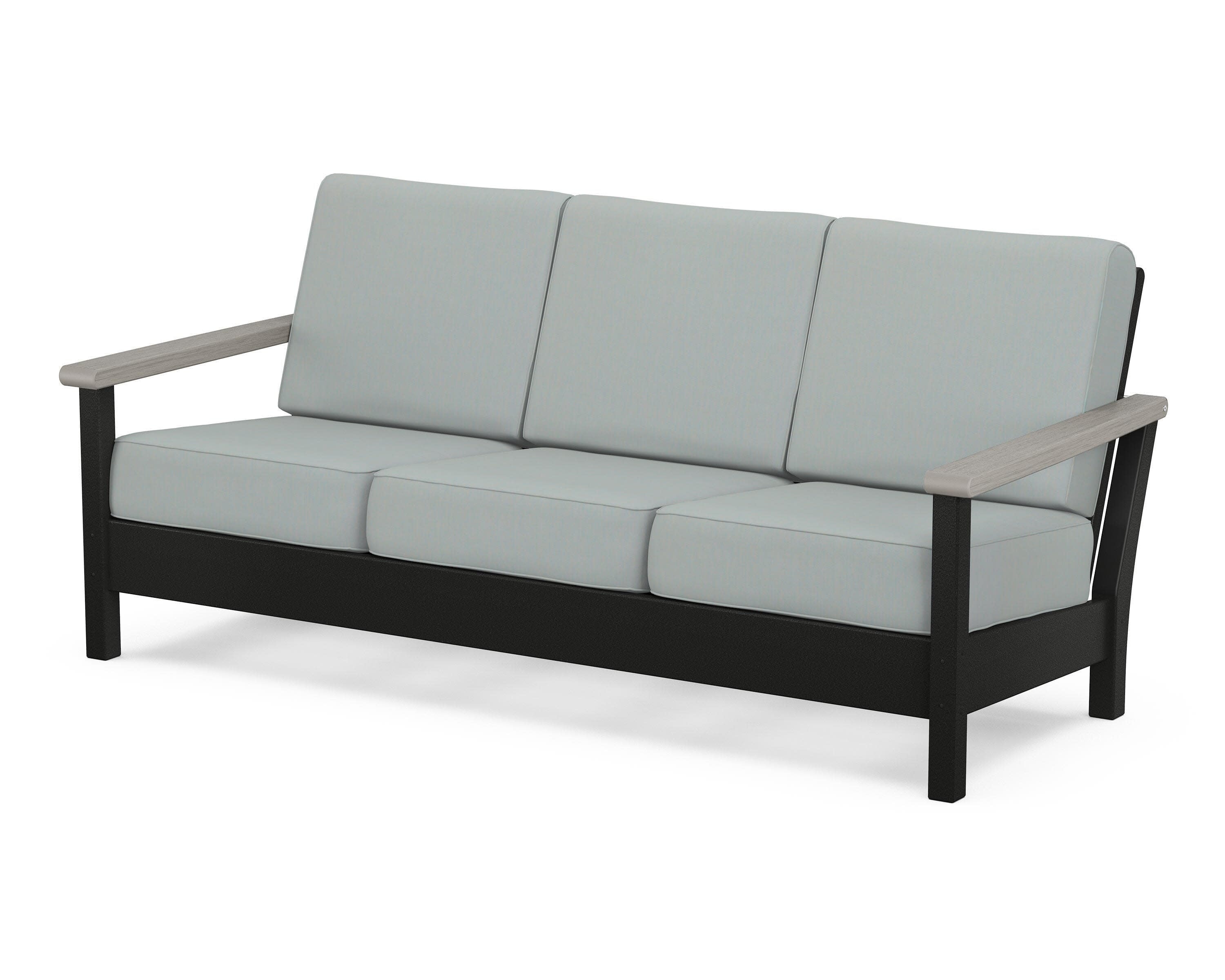 Harbour Deep Seating Sofa in Black / Driftwood / Spa
