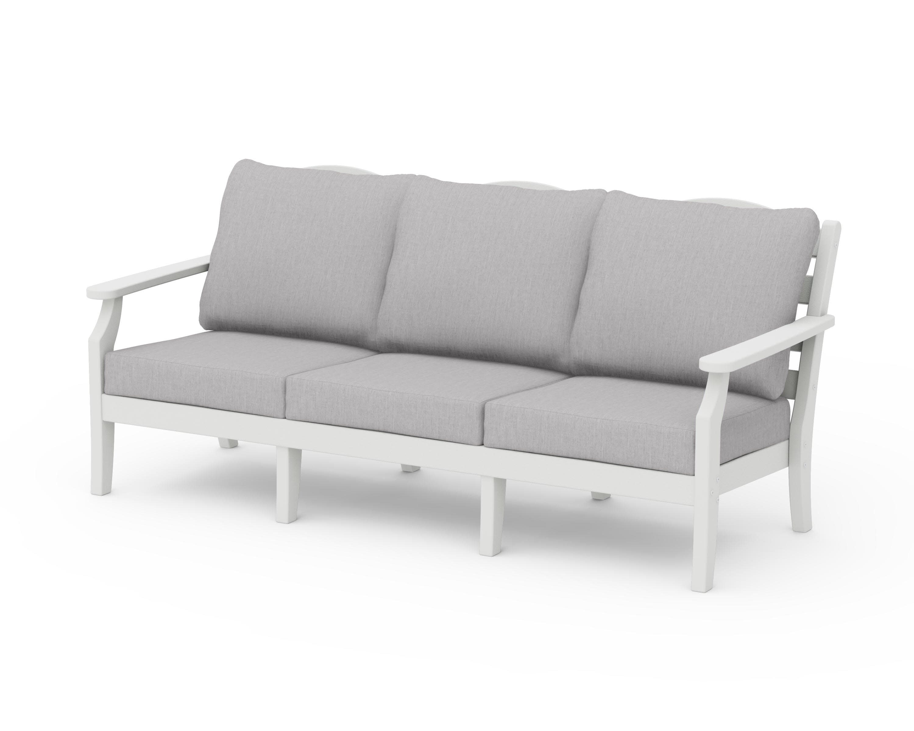 Savannah Deep Seating Sofa in Vintage White / Granite