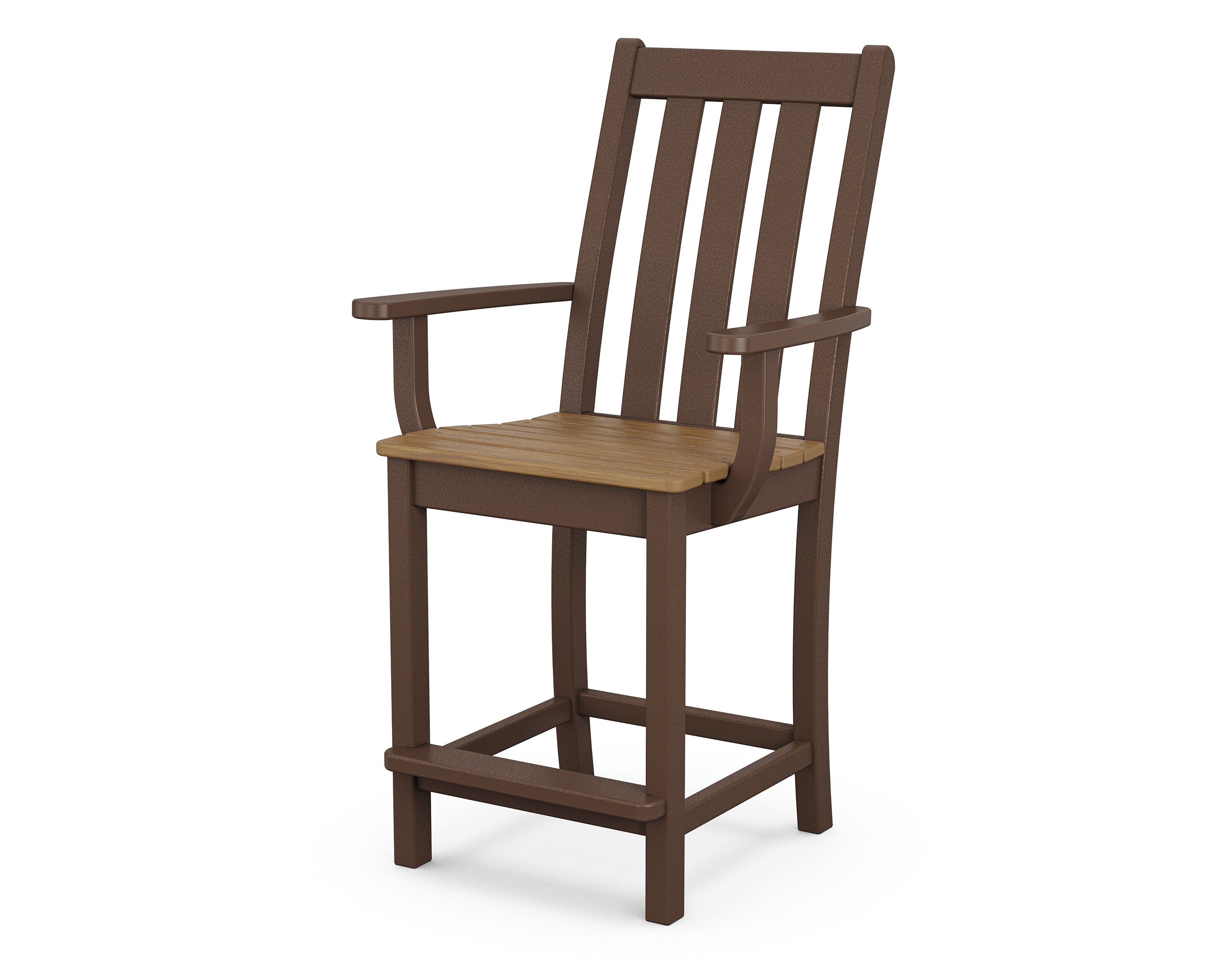 Vineyard Counter Arm Chair in Mahogany / Natural