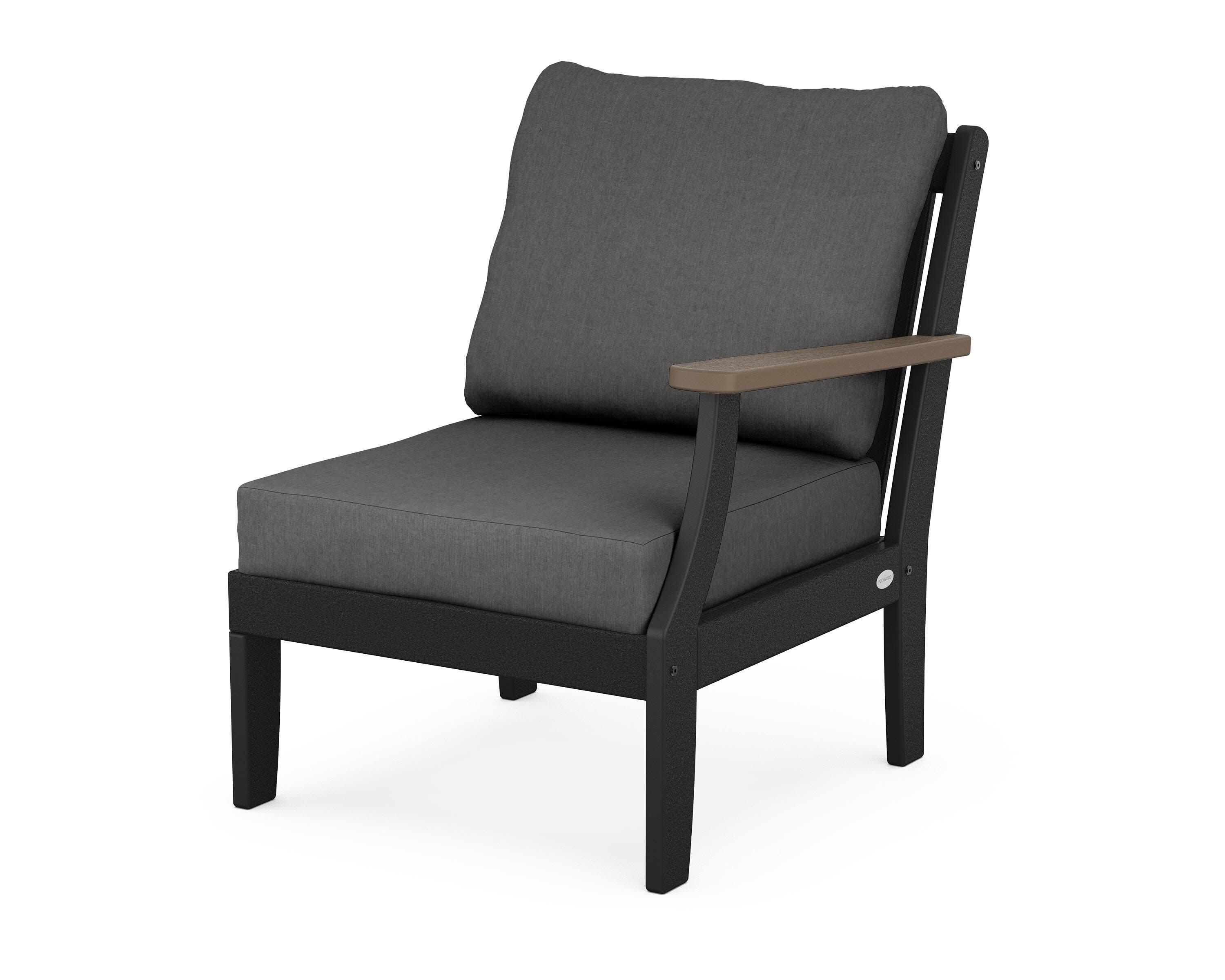 Braxton Modular Right Arm Chair in Black / Kona / Spectrum Carbon