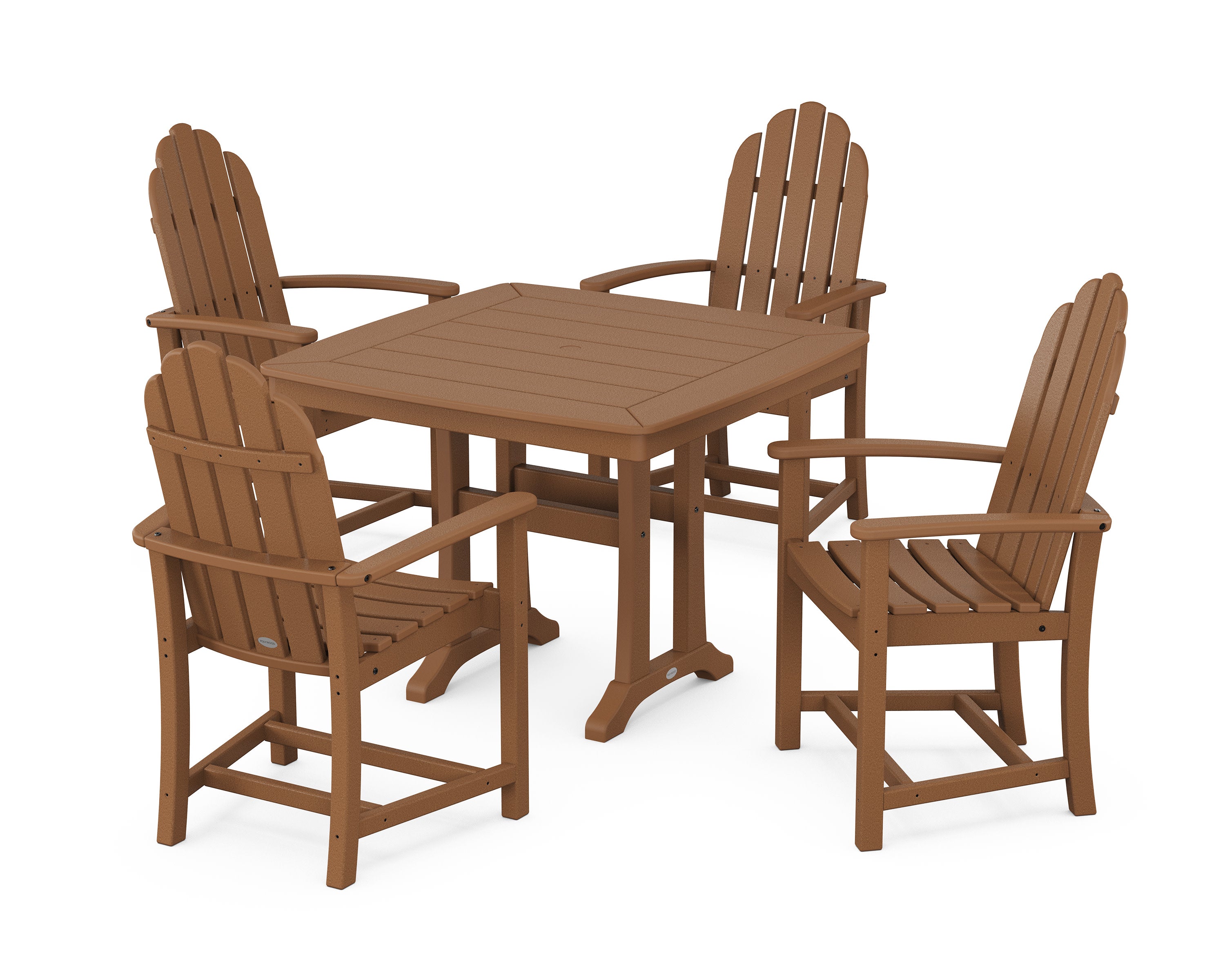 Classic Adirondack 5-Piece Dining Set with Trestle Legs in Teak