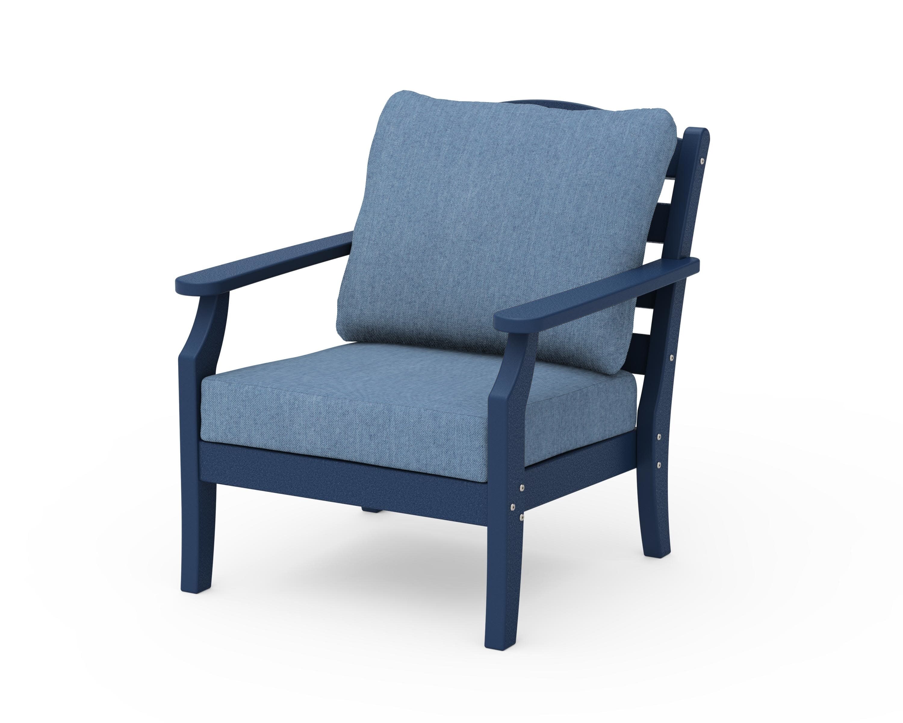 Savannah Deep Seating Chair in Navy / Sky Blue