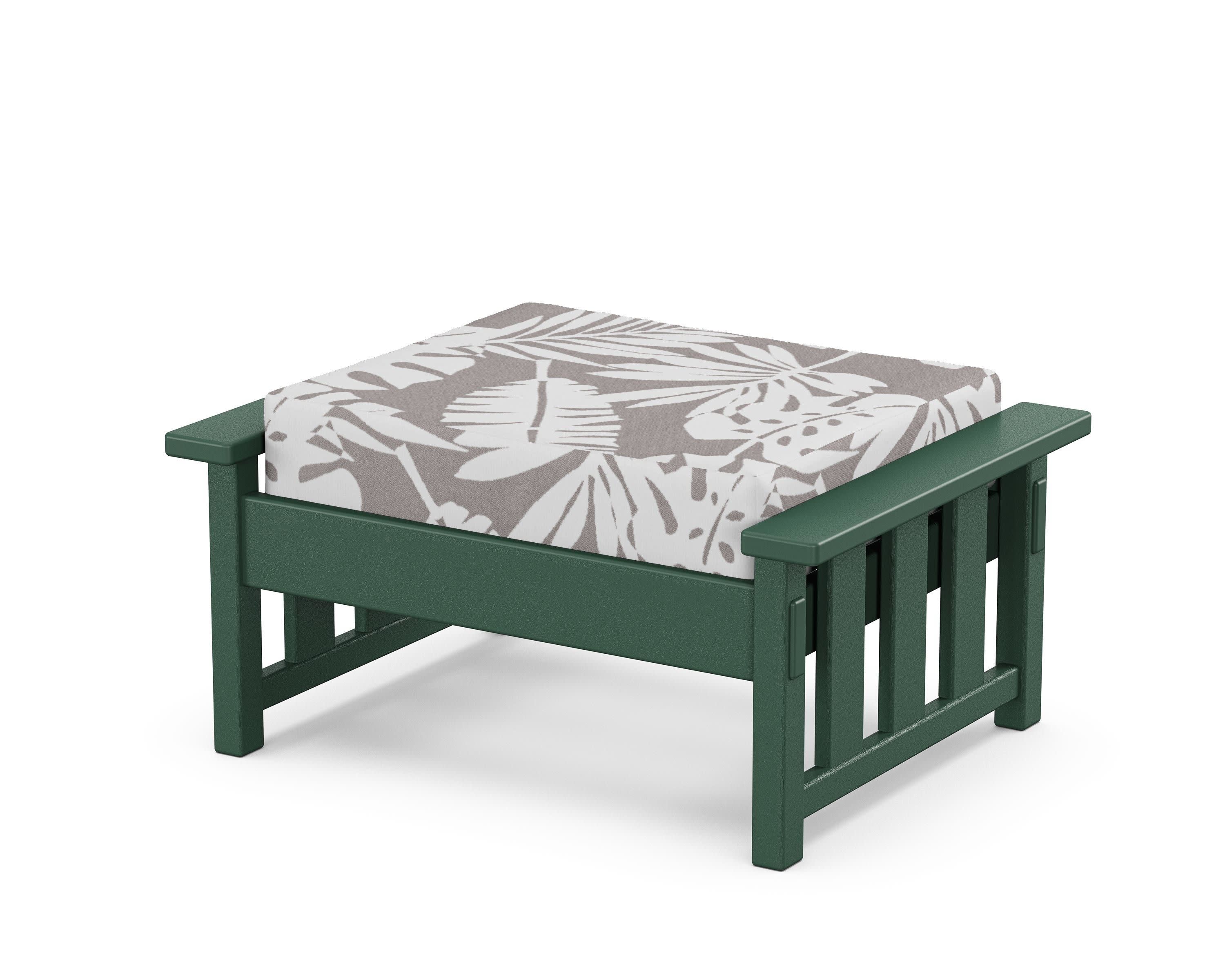 Acadia Deep Seating Ottoman in Green / Leaf Grey Mist