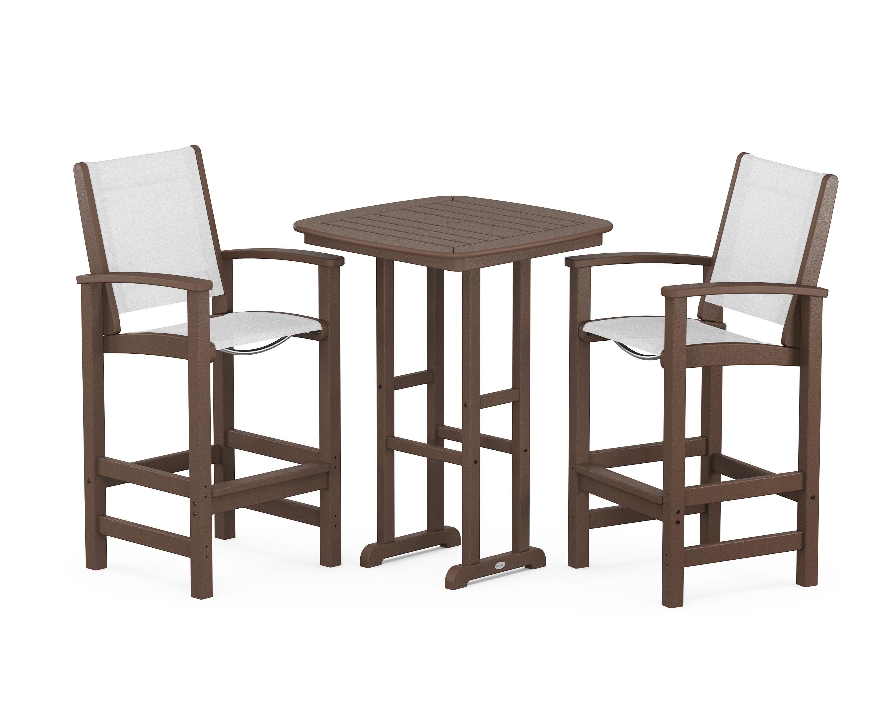 Coastal 3-Piece Bar Set in Mahogany / White Sling