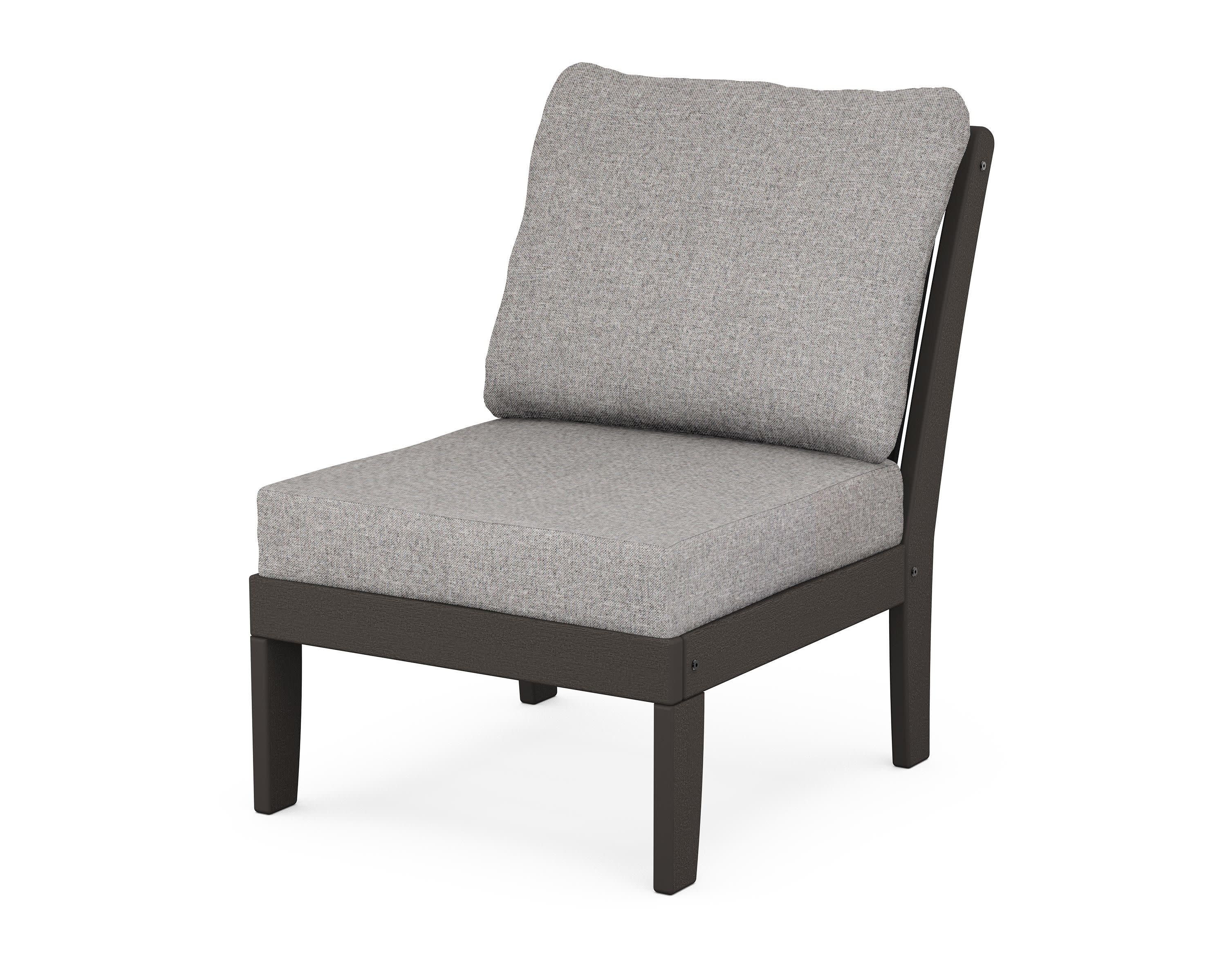 Braxton Modular Armless Chair in Vintage Coffee / Grey Mist