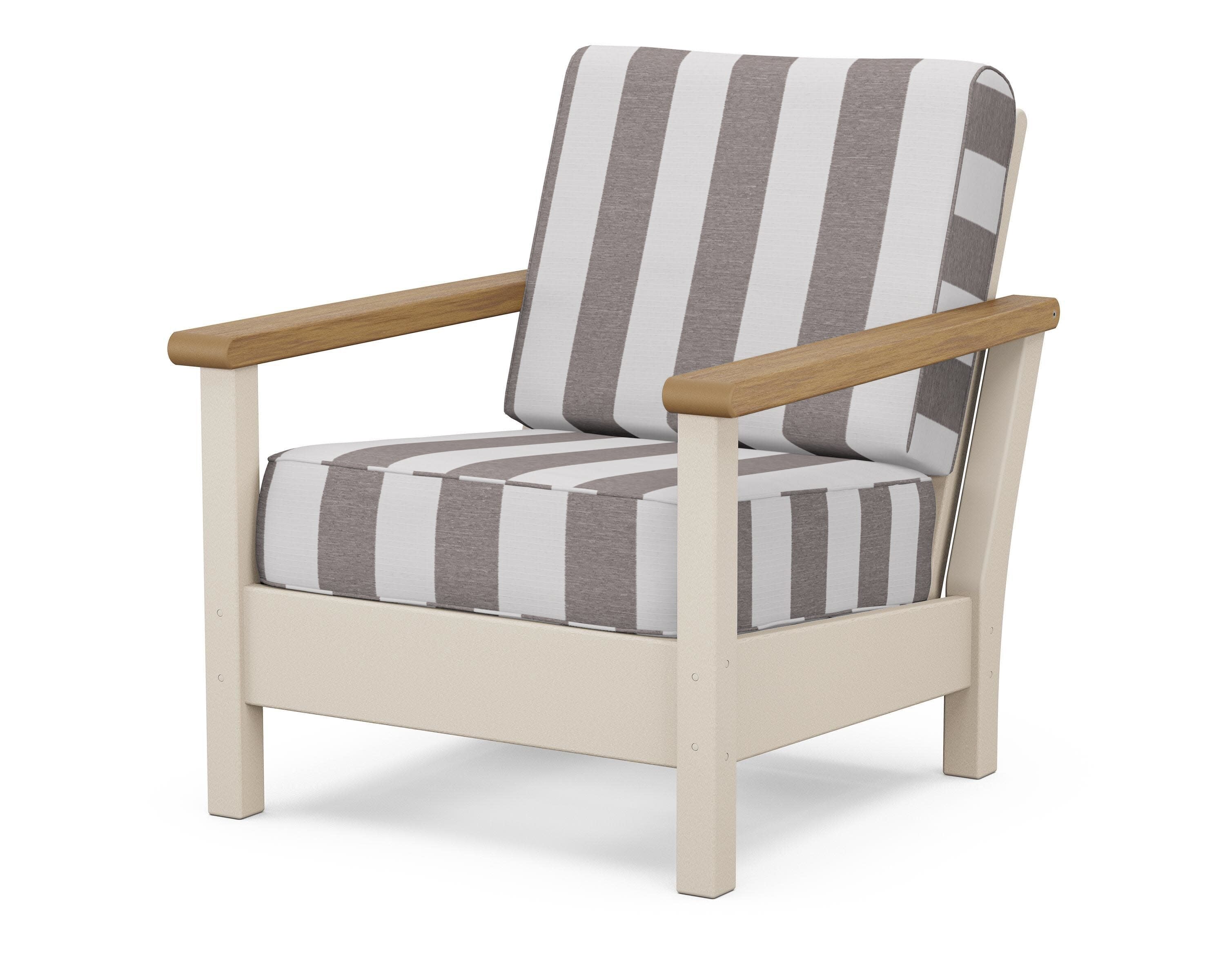 Harbour Deep Seating Chair in Sand / Natural / Cabana Stripe Grey Mist
