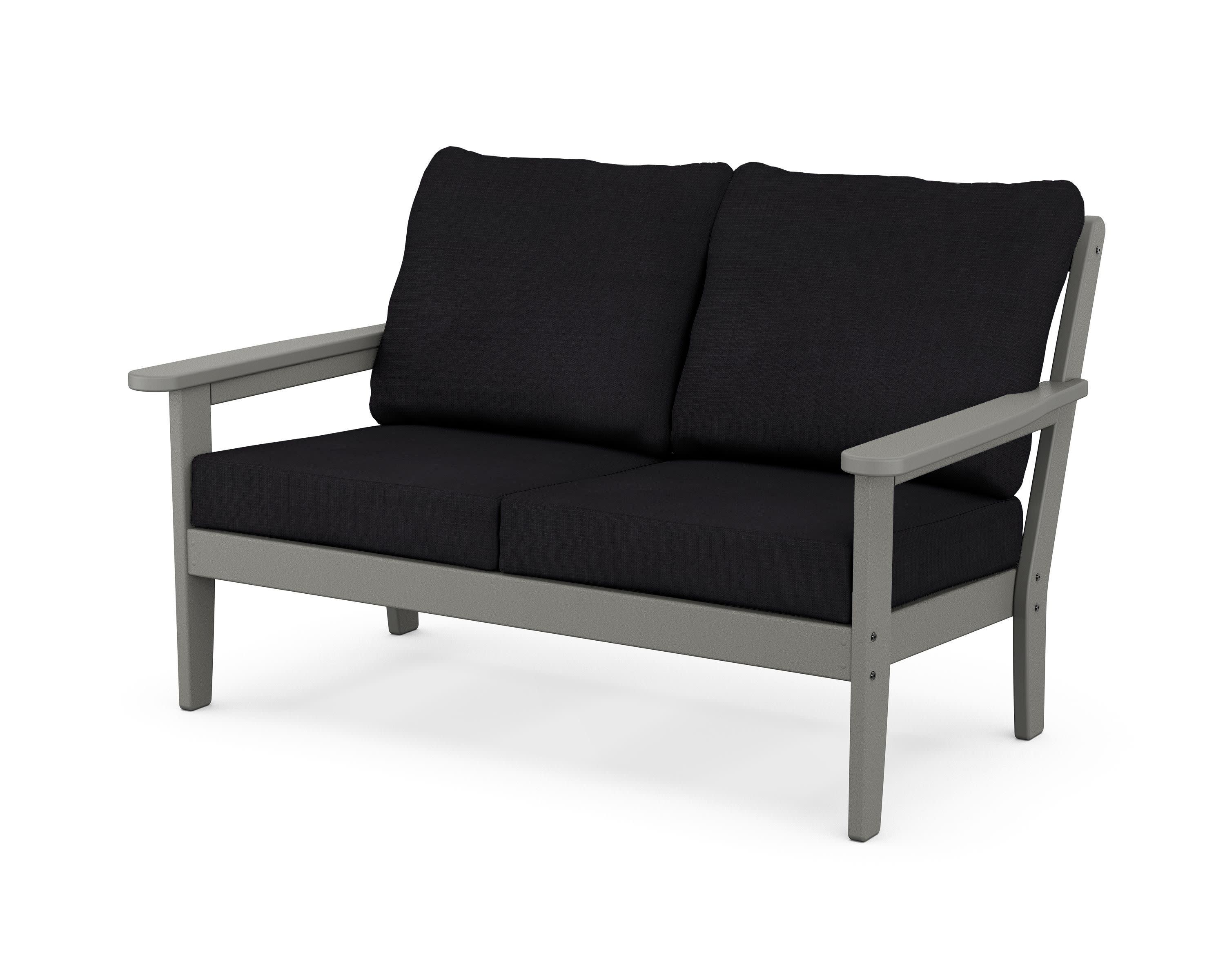 Cottage Deep Seating Loveseat in Slate Grey / Midnight Linen